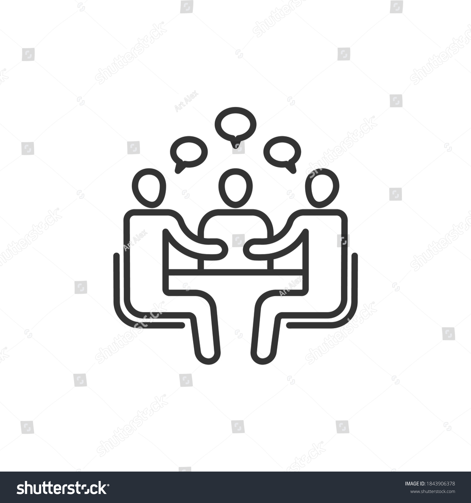 Meeting Icon Board Room Members Sitting Stock Vector (Royalty Free ...