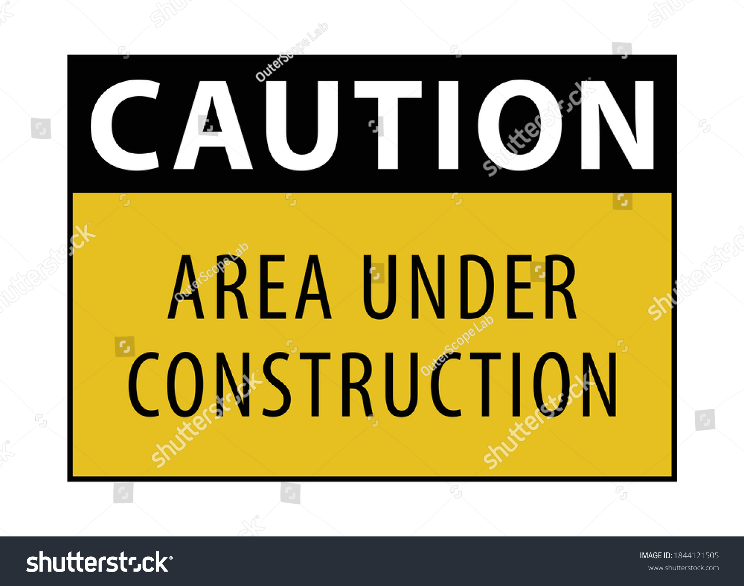 Caution Area Under Construction Text Vector Stock Vector (Royalty Free ...