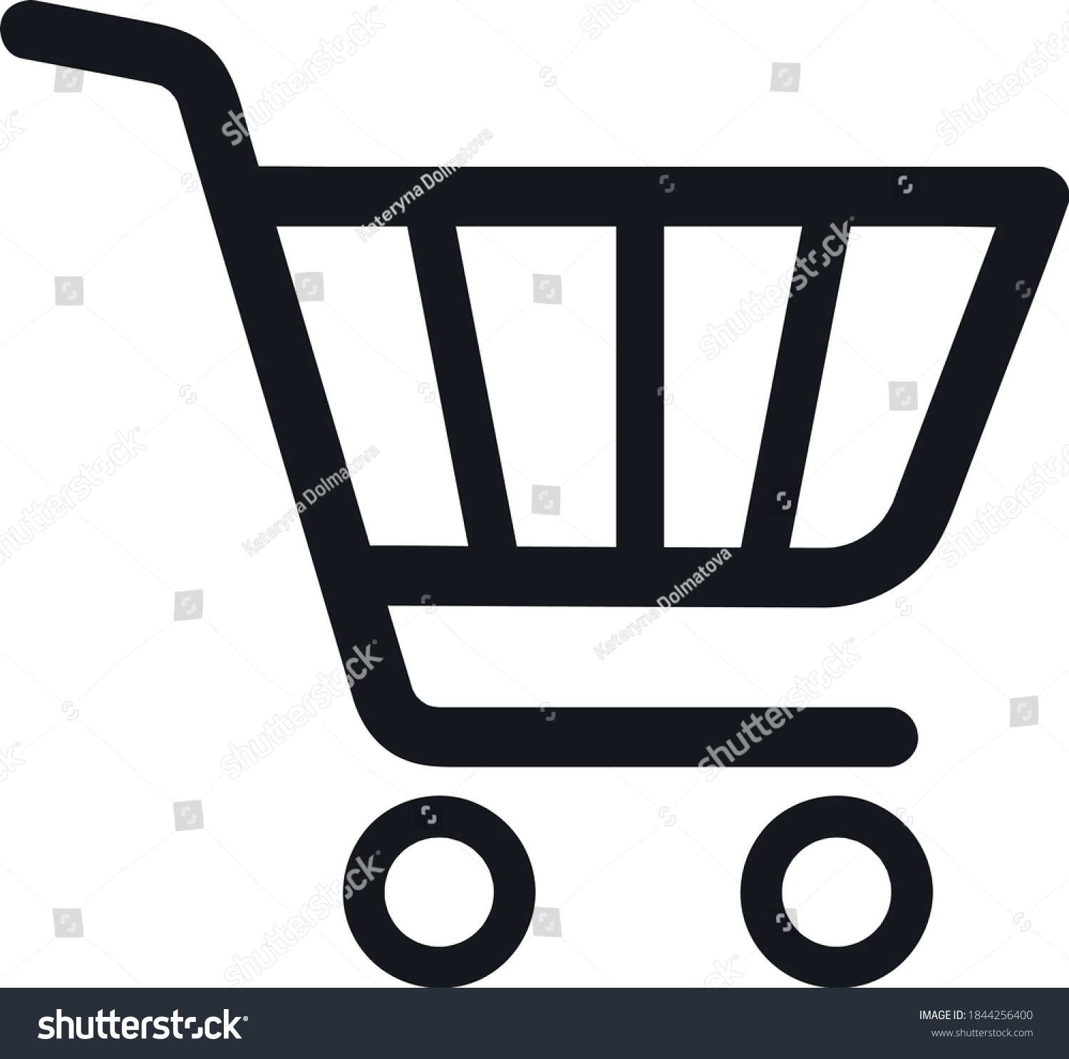 Shopping Basket Cart Vector Icon Stock Vector (royalty Free) 1844256400 