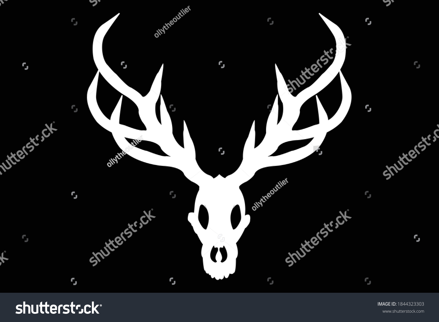 Wendigo Vector Horror Background Deer Head Stock Vector (Royalty Free ...