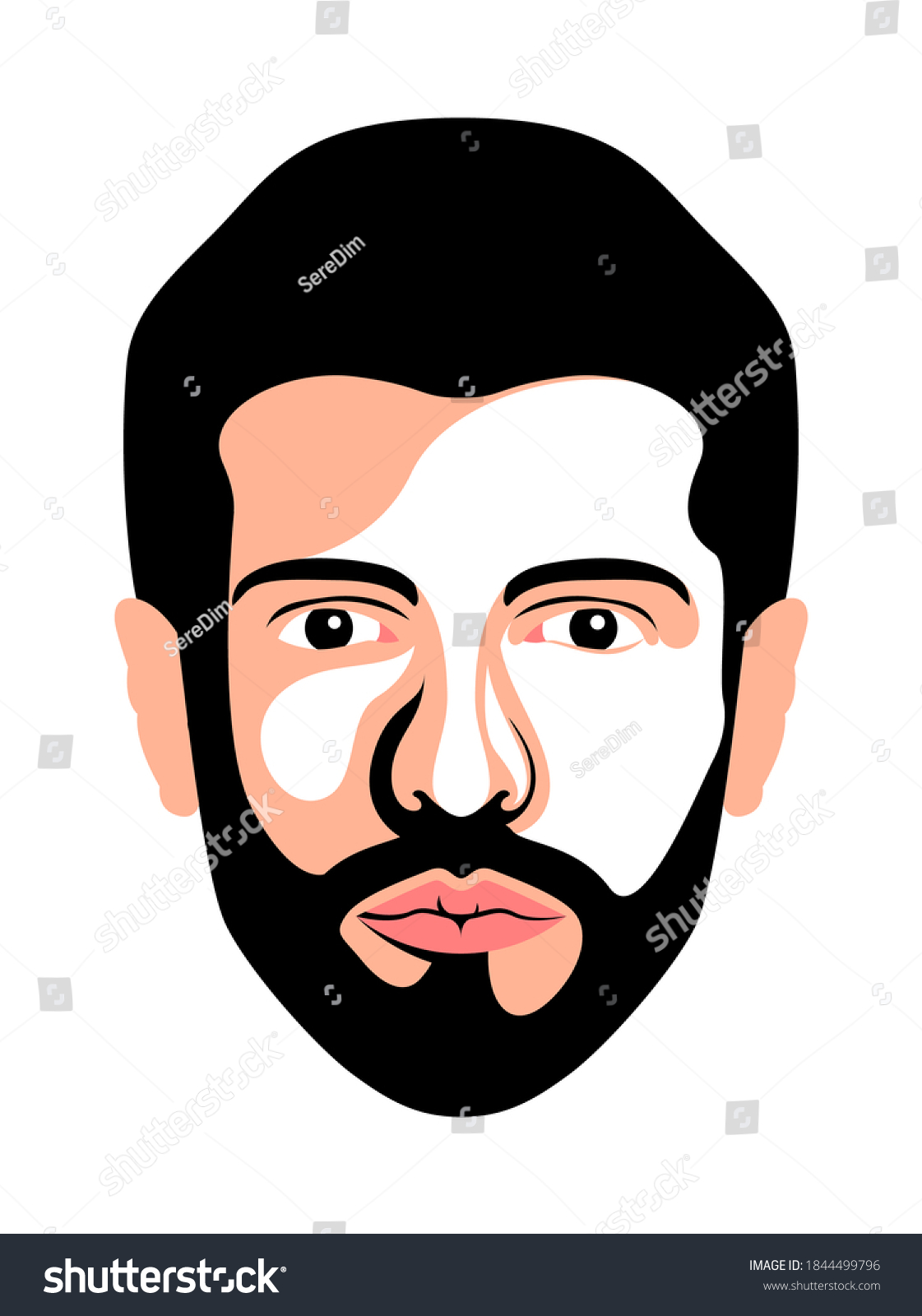 Vector Human Head Graphic Style Stock Vector (Royalty Free) 1844499796 ...