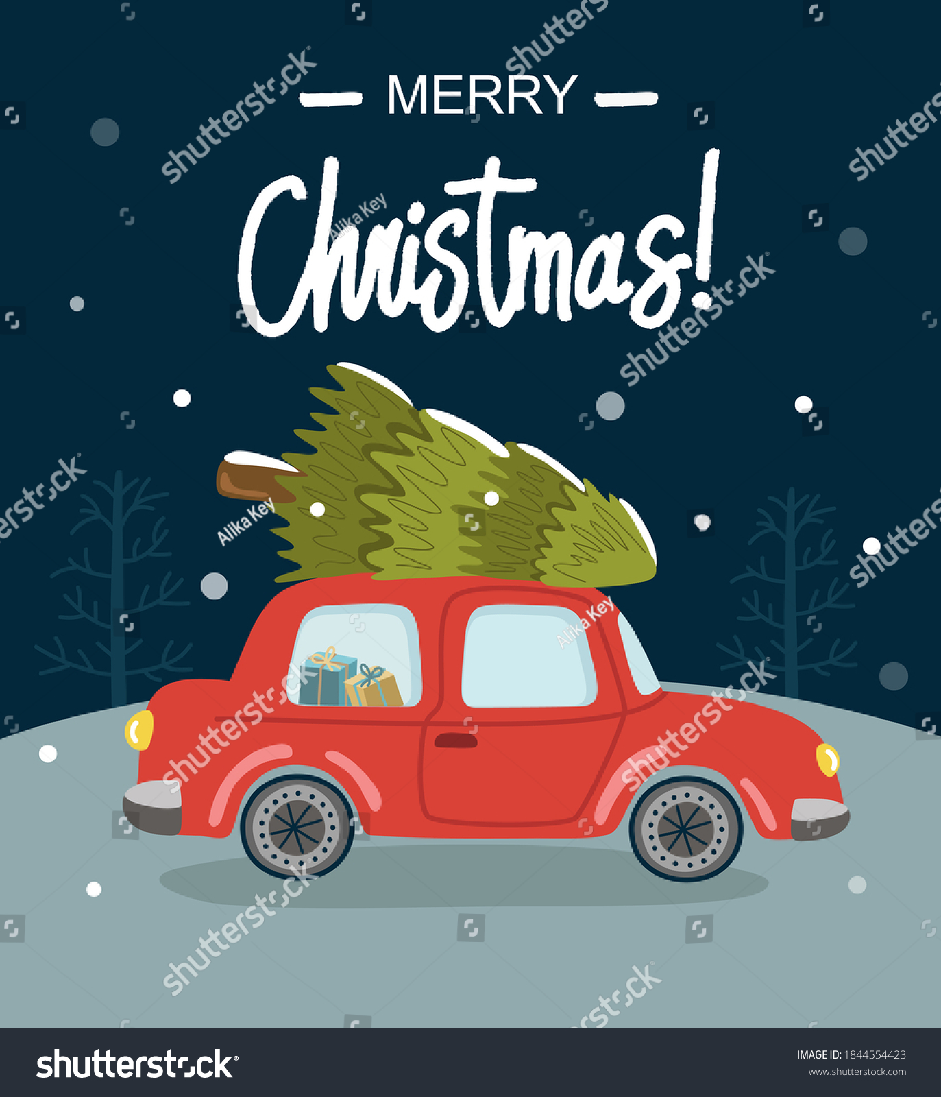 Merry Christmas Happy New Year Greeting Stock Vector (Royalty Free ...