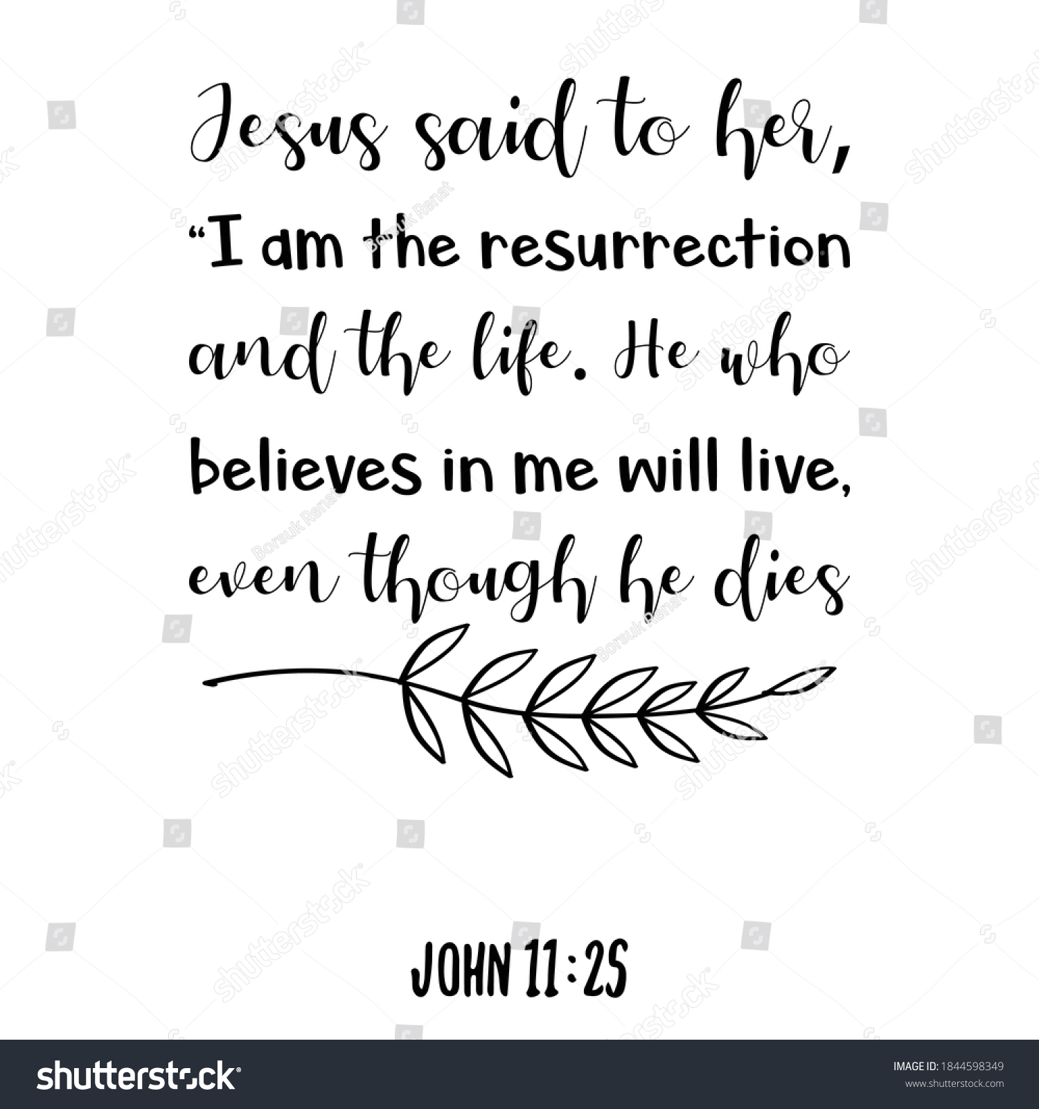 Jesus Said Her Resurrection Life He Stock Vector (Royalty Free ...