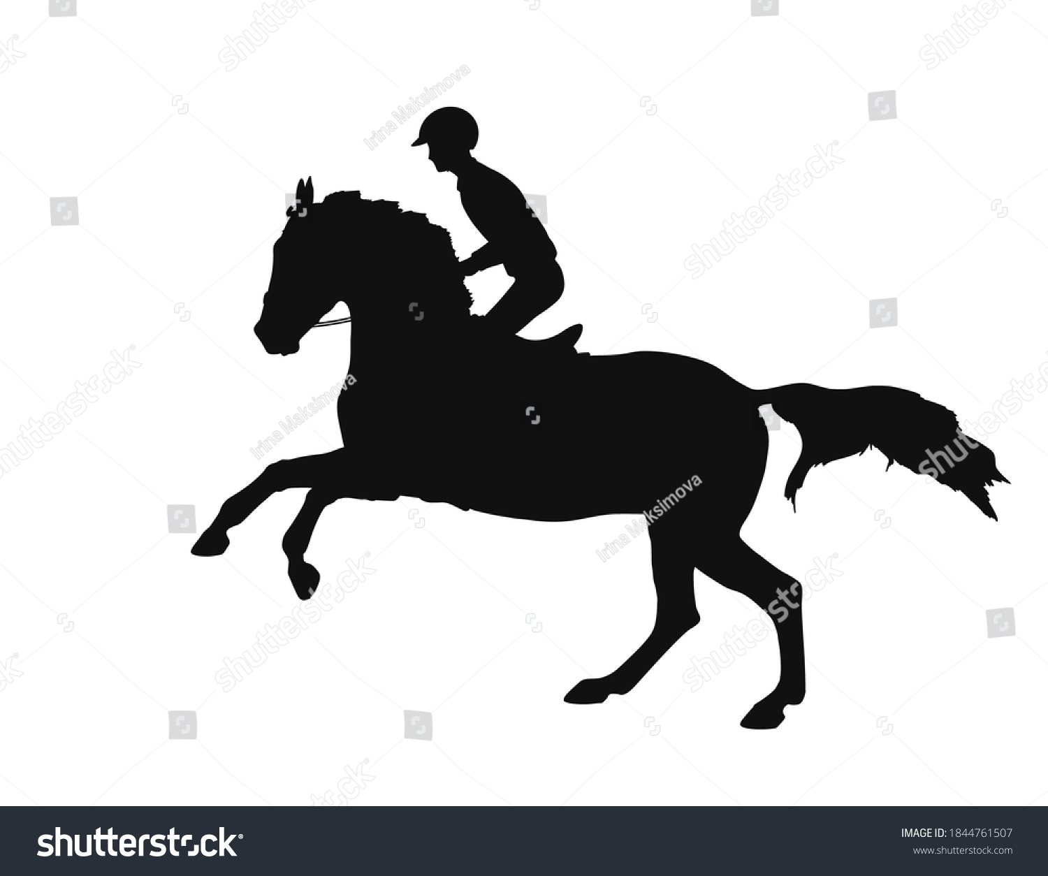 Athlete Riding Horse During Routine Workout Stock Vector (Royalty Free ...