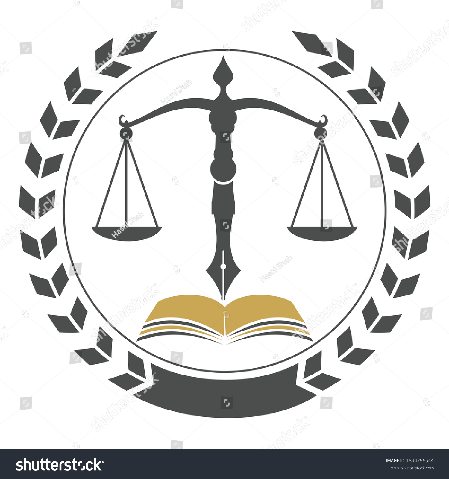 Education Law Balance Attorney Monogram Logo: vetor stock (livre de