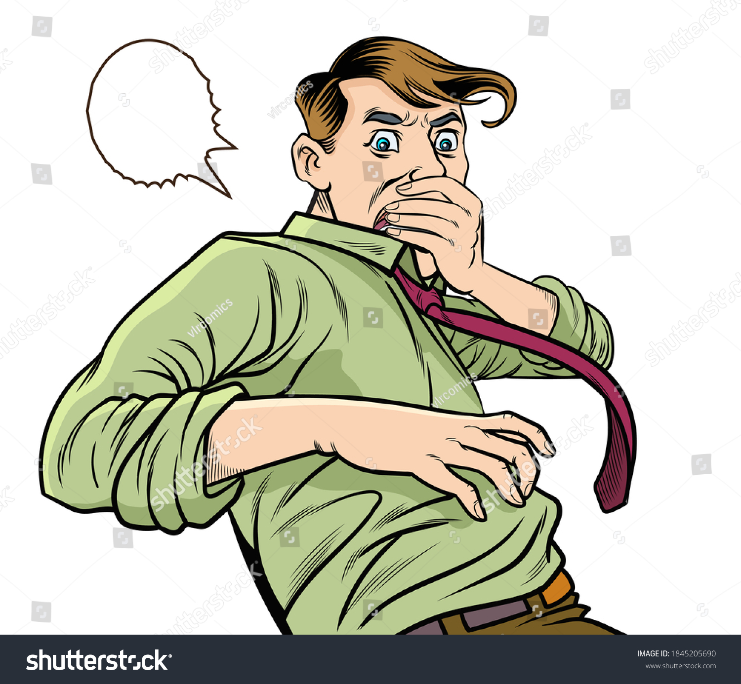 Man Panicked Frightened Shocked Pop Art Stock Vector (Royalty Free ...