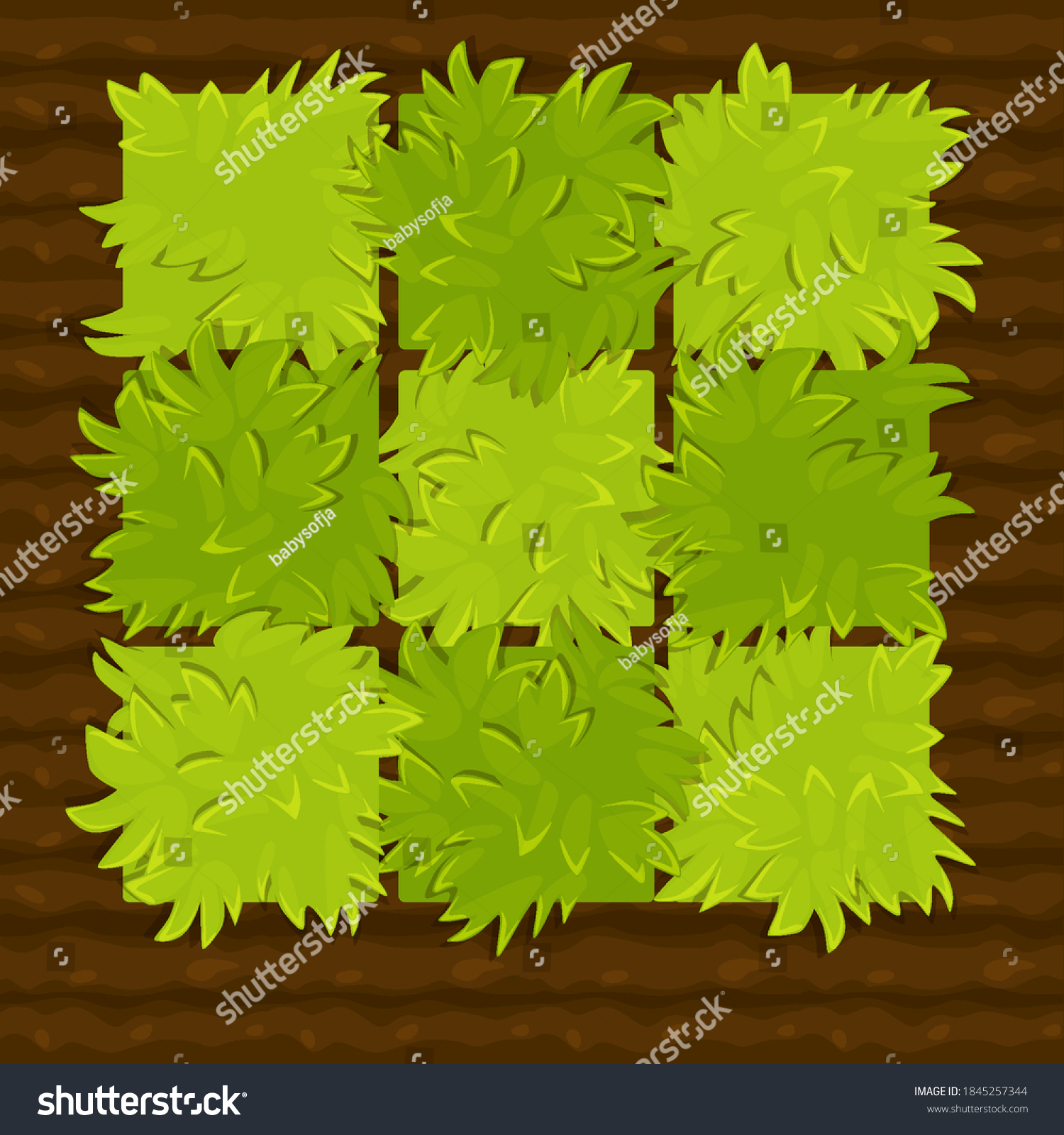 Vector Illustration Garden Bed Vegetable Garden Stock Vector (Royalty ...