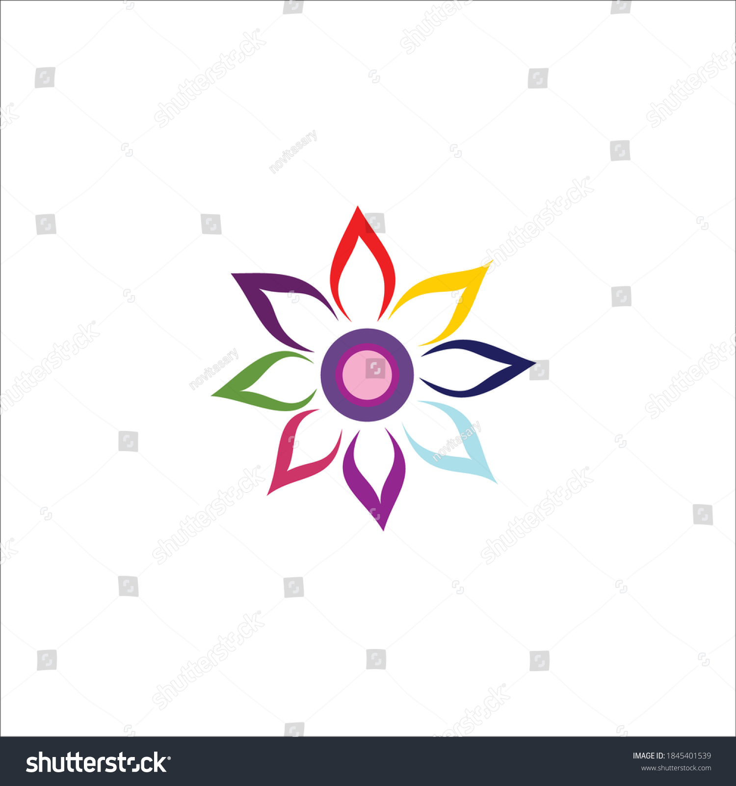 Lotus Logo Design Vector Silhouette Stock Vector (Royalty Free ...