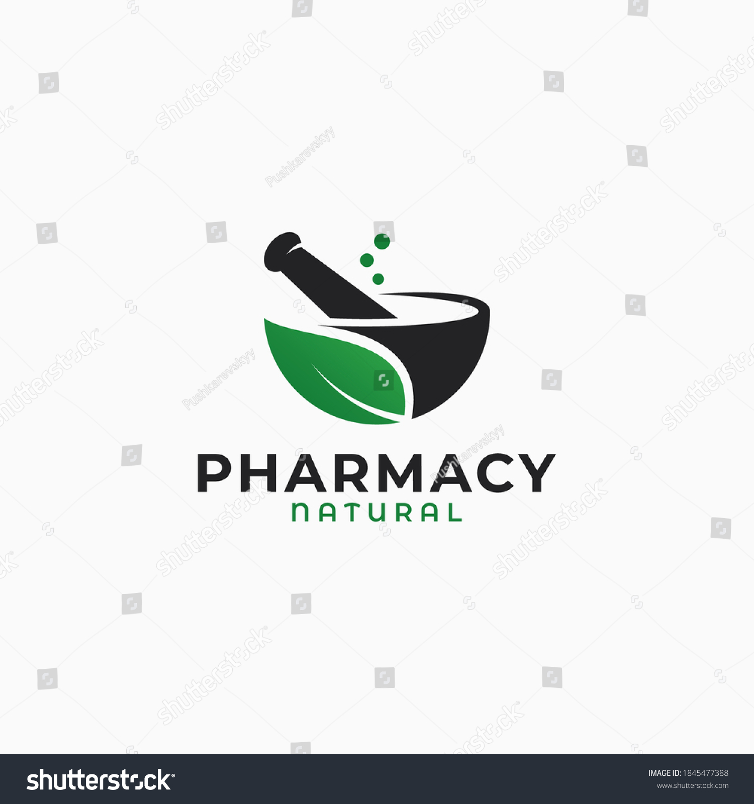 Pharmacy Logo Herbal Leaf On White Stock Vector (Royalty Free ...