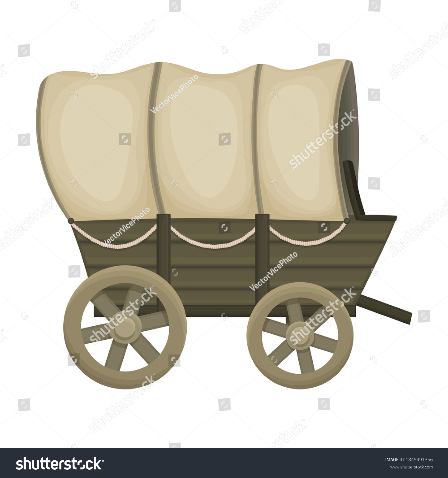 Wild West Wagon Cartoon Vector Iconcartoon Stock Vector (Royalty Free ...