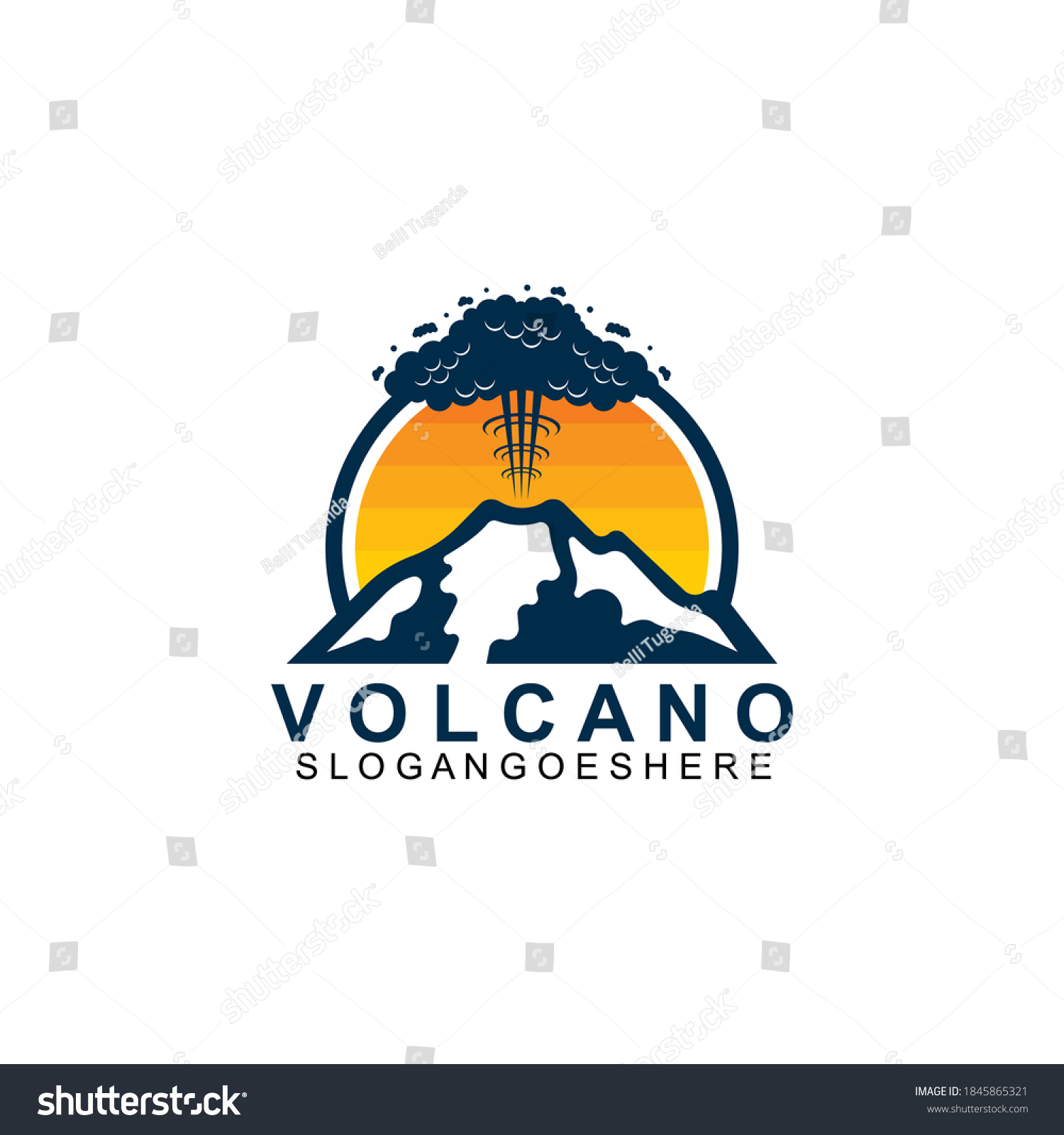 Volcano Mountain Logo Vector Simple Illustration Stock Vector (Royalty ...