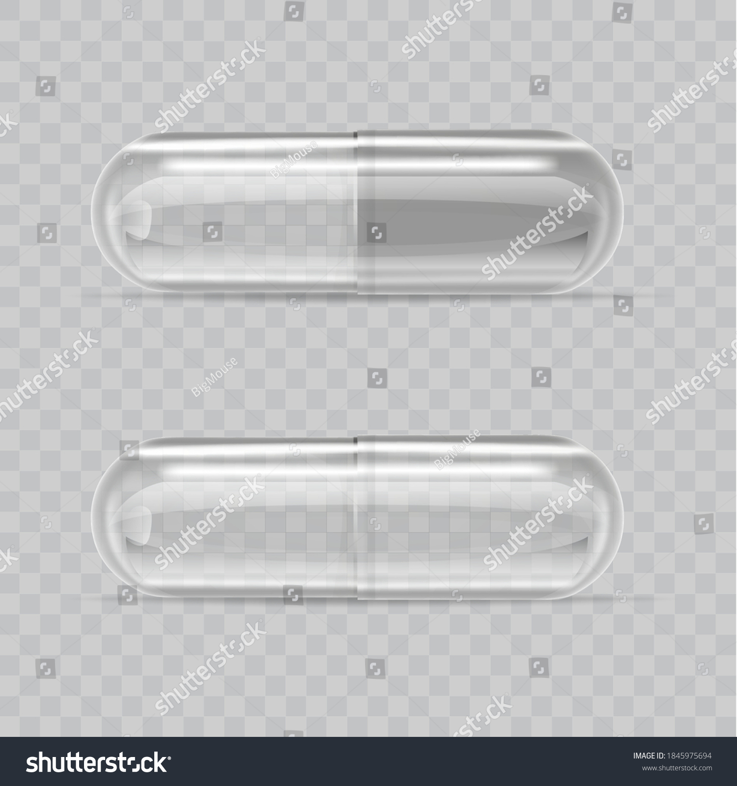 Realistic 3d Detailed Empty Pill Capsules Stock Vector (Royalty Free ...