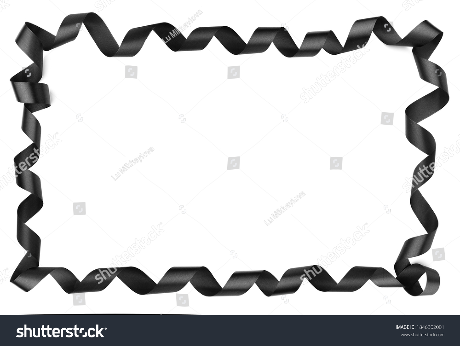 Black Ribbon Border Frame Corner Design Stock Photo 1846302001 ...