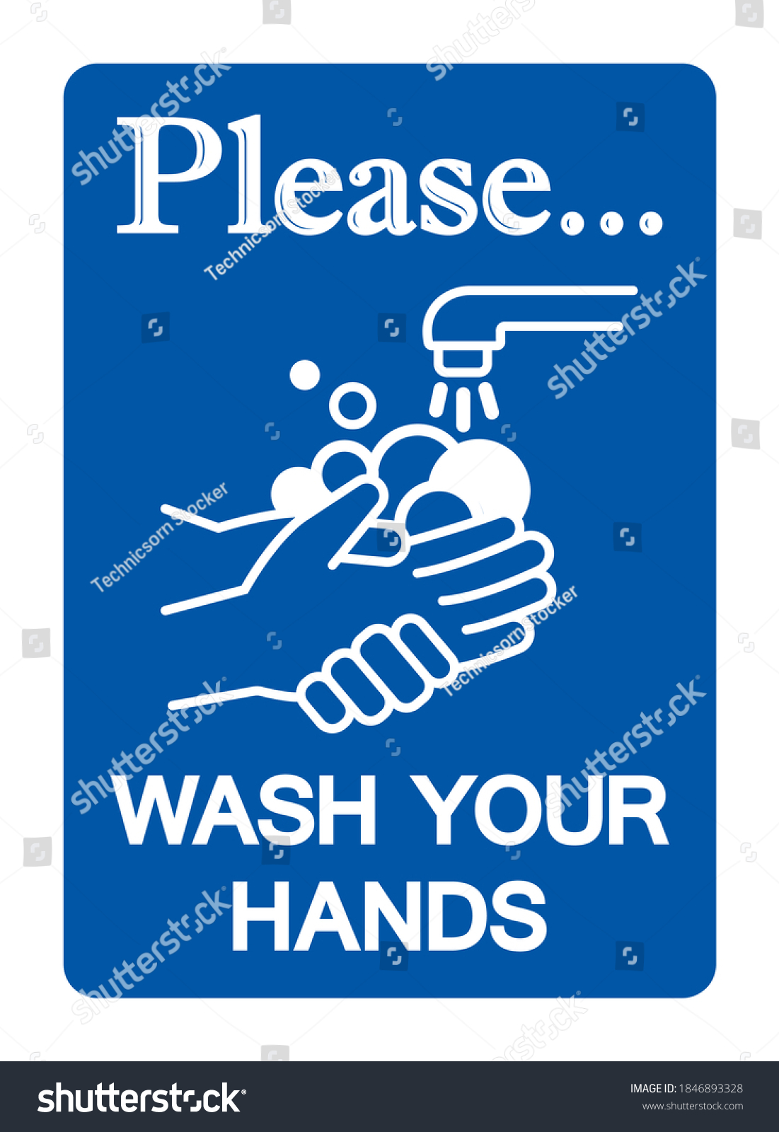 Please Wash Your Hands Symbol Signvector Stock Vector (Royalty Free ...