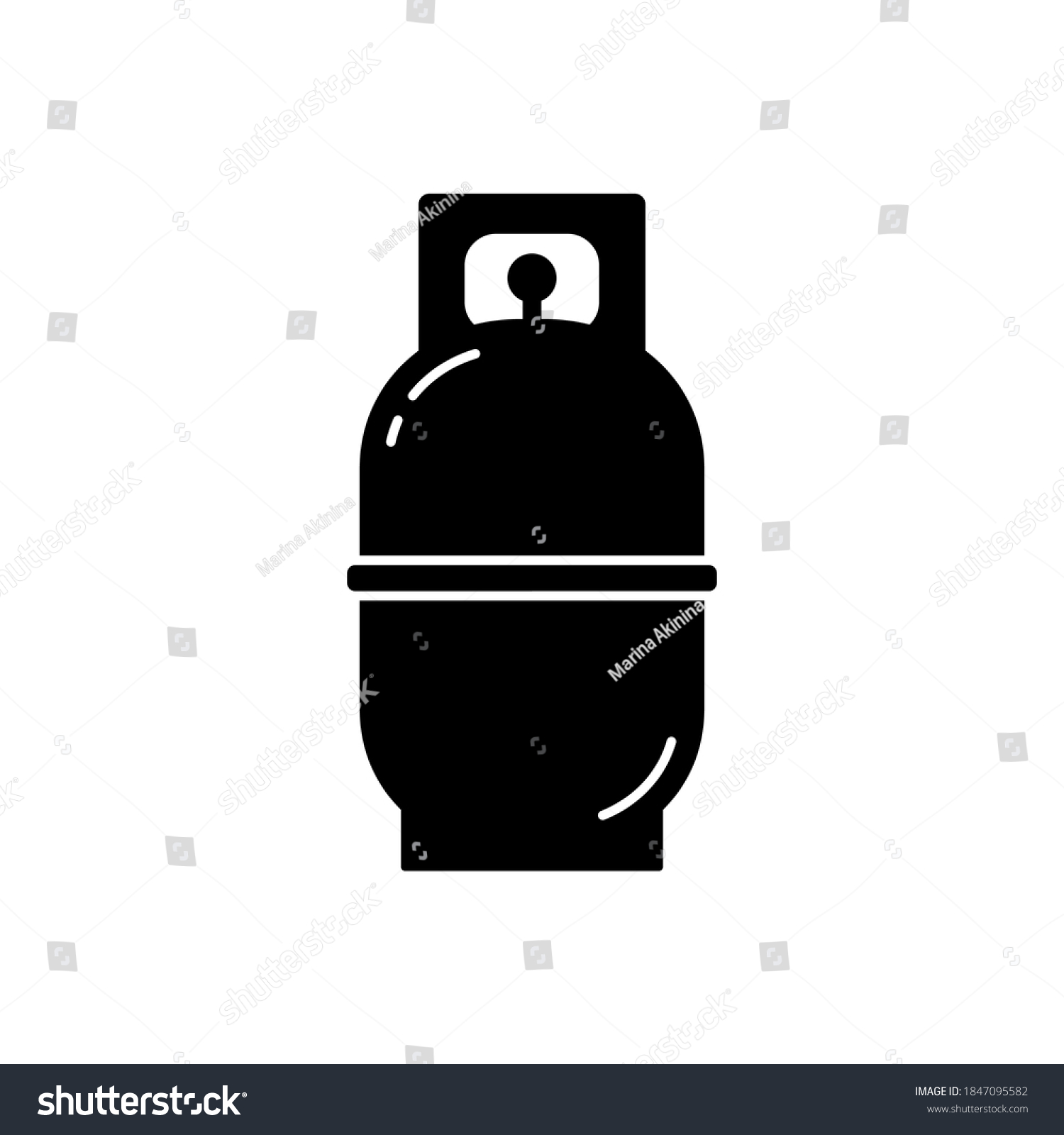 Silhouette Gas Cylinder Outline Icon Canister Stock Vector (Royalty ...