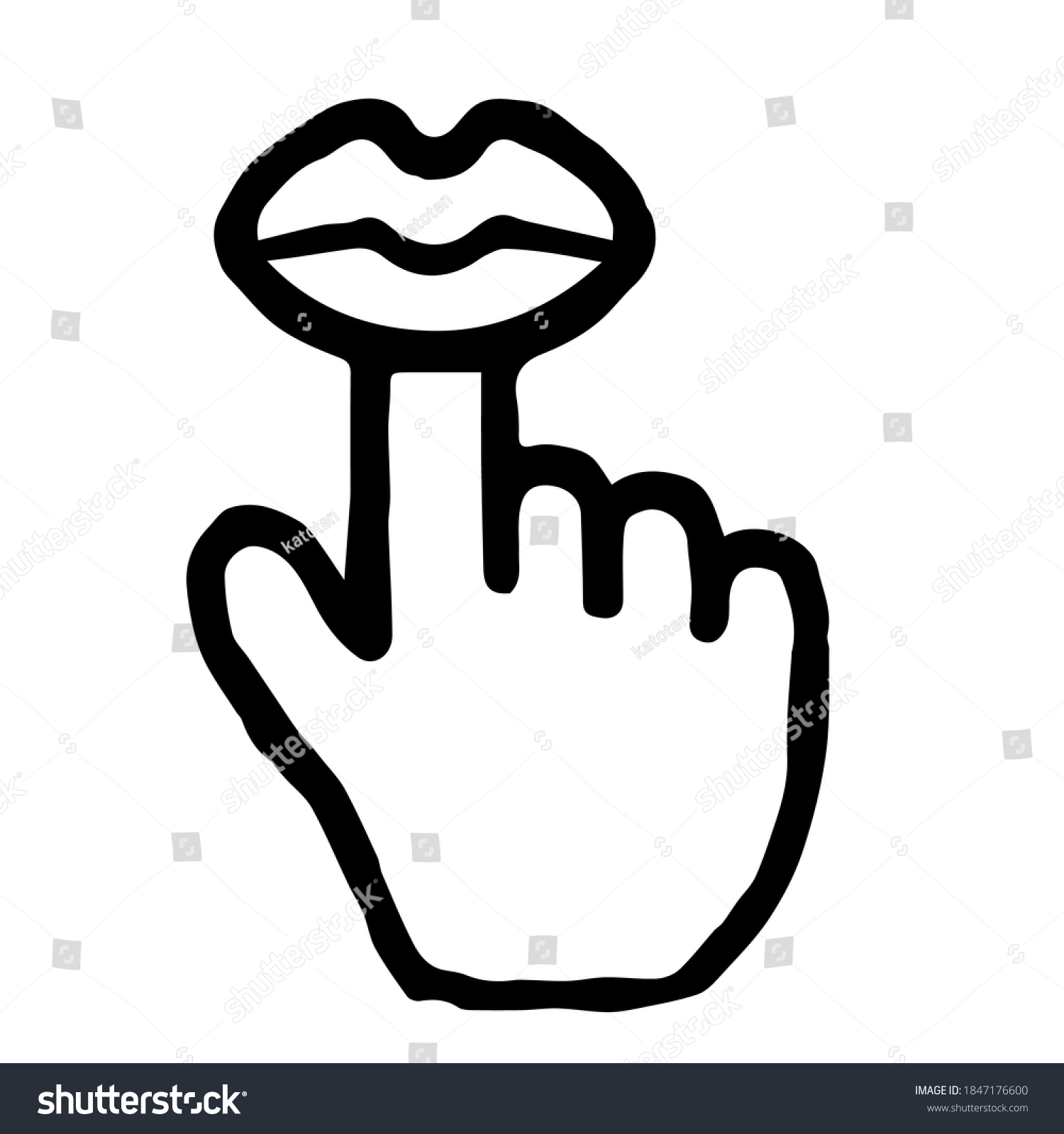 Hand Cursor095 Mouth Doodle Icon Hand Stock Vector (Royalty Free ...