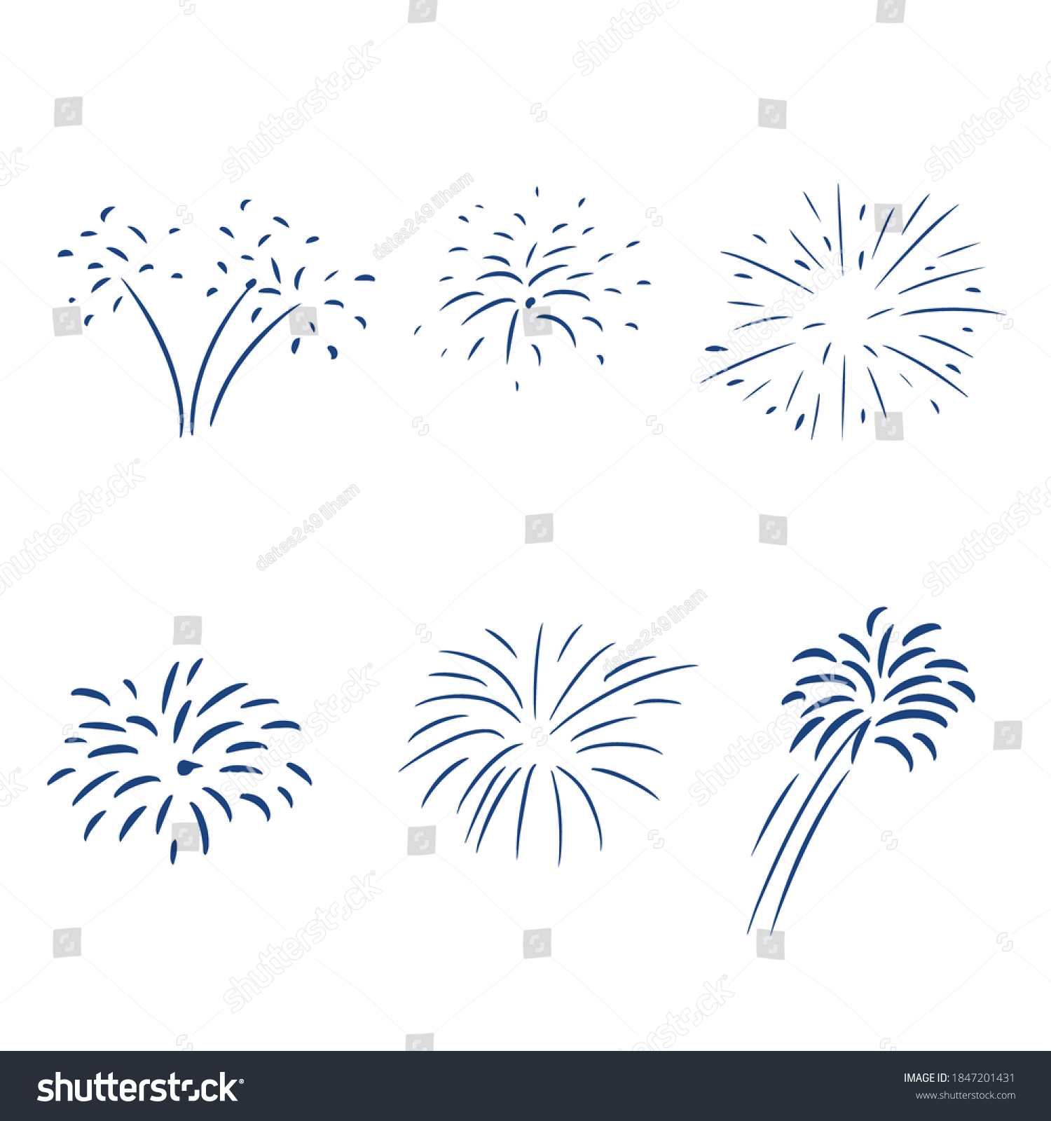 Firework Flame Hand Draw Vector Illustration Stock Vector (royalty Free 