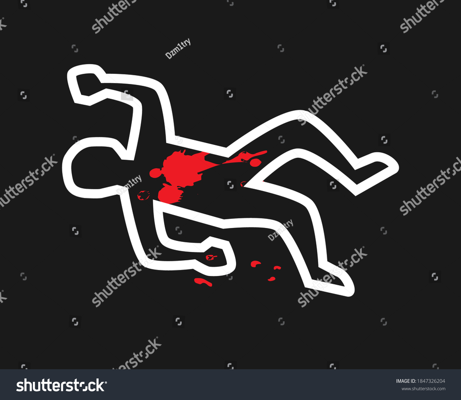 Body Outline Crime Scene Illustration Clipart Stock Vector Royalty Free 1847326204 Shutterstock