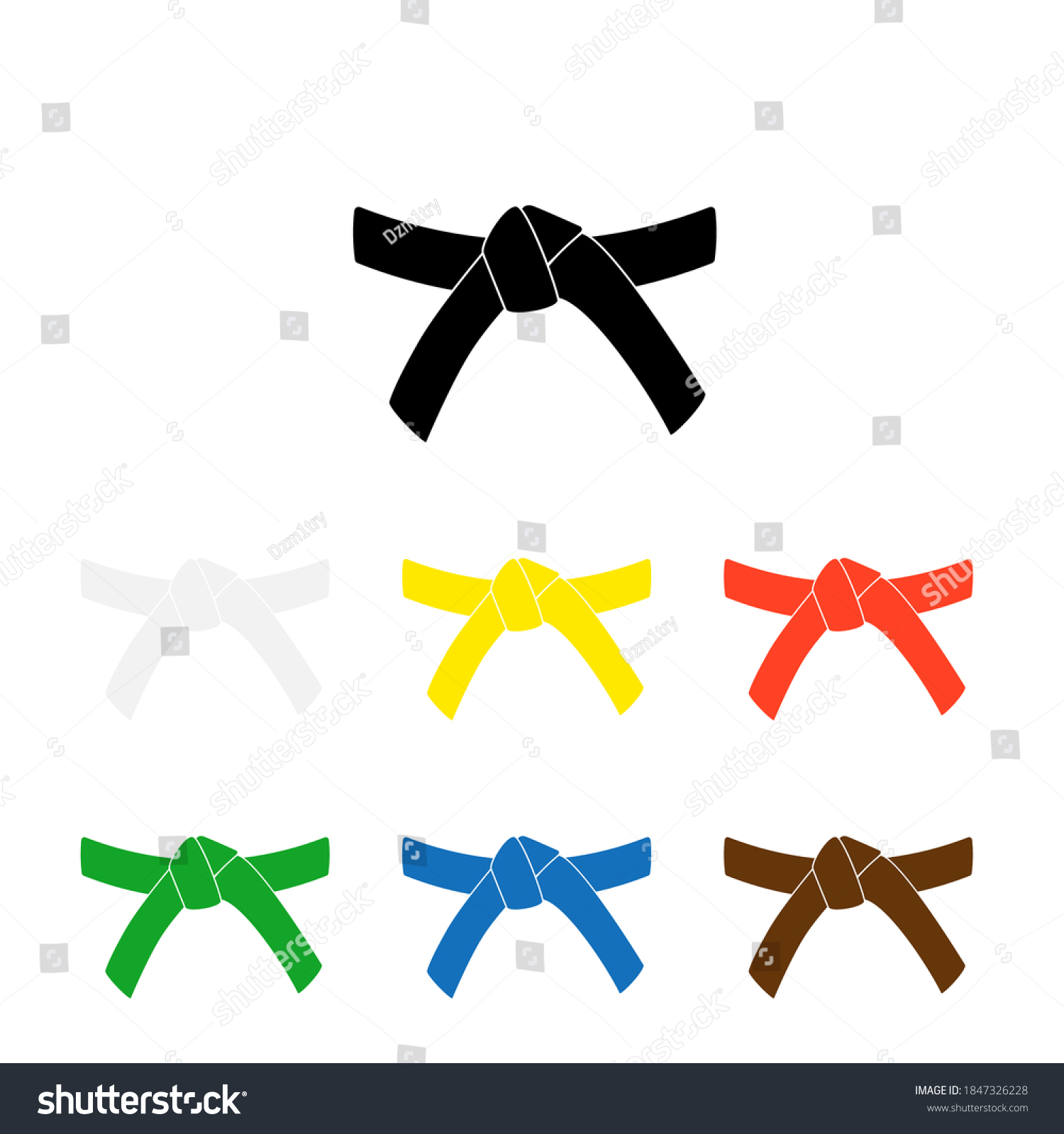 Karate Belt Glyph Icon Clipart Image Stock Vector (Royalty Free ...