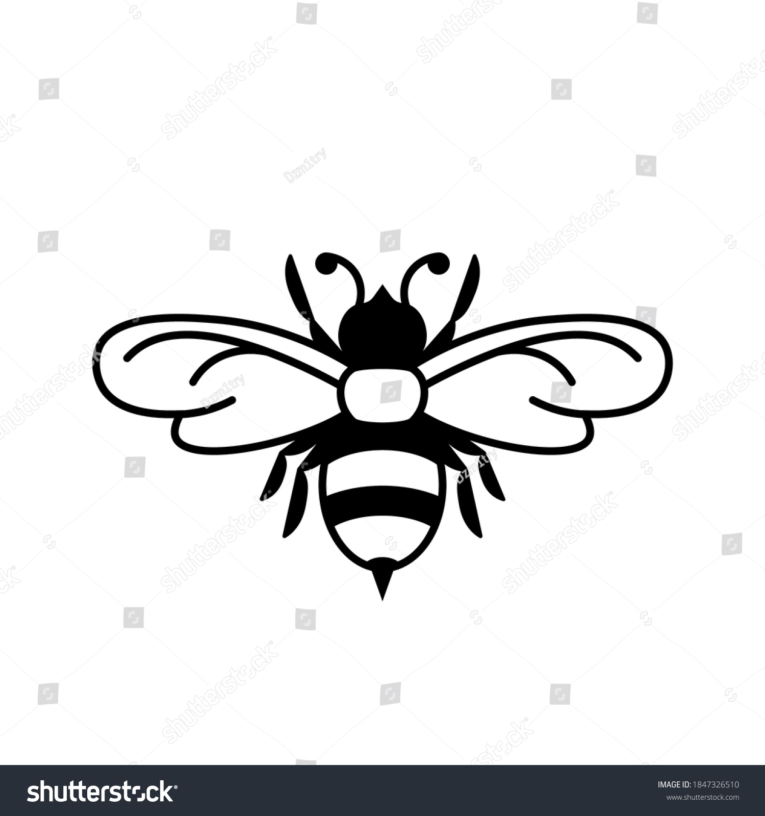 Bee Glyph Icon Clipart Image Isolated Stock Vector (Royalty Free ...