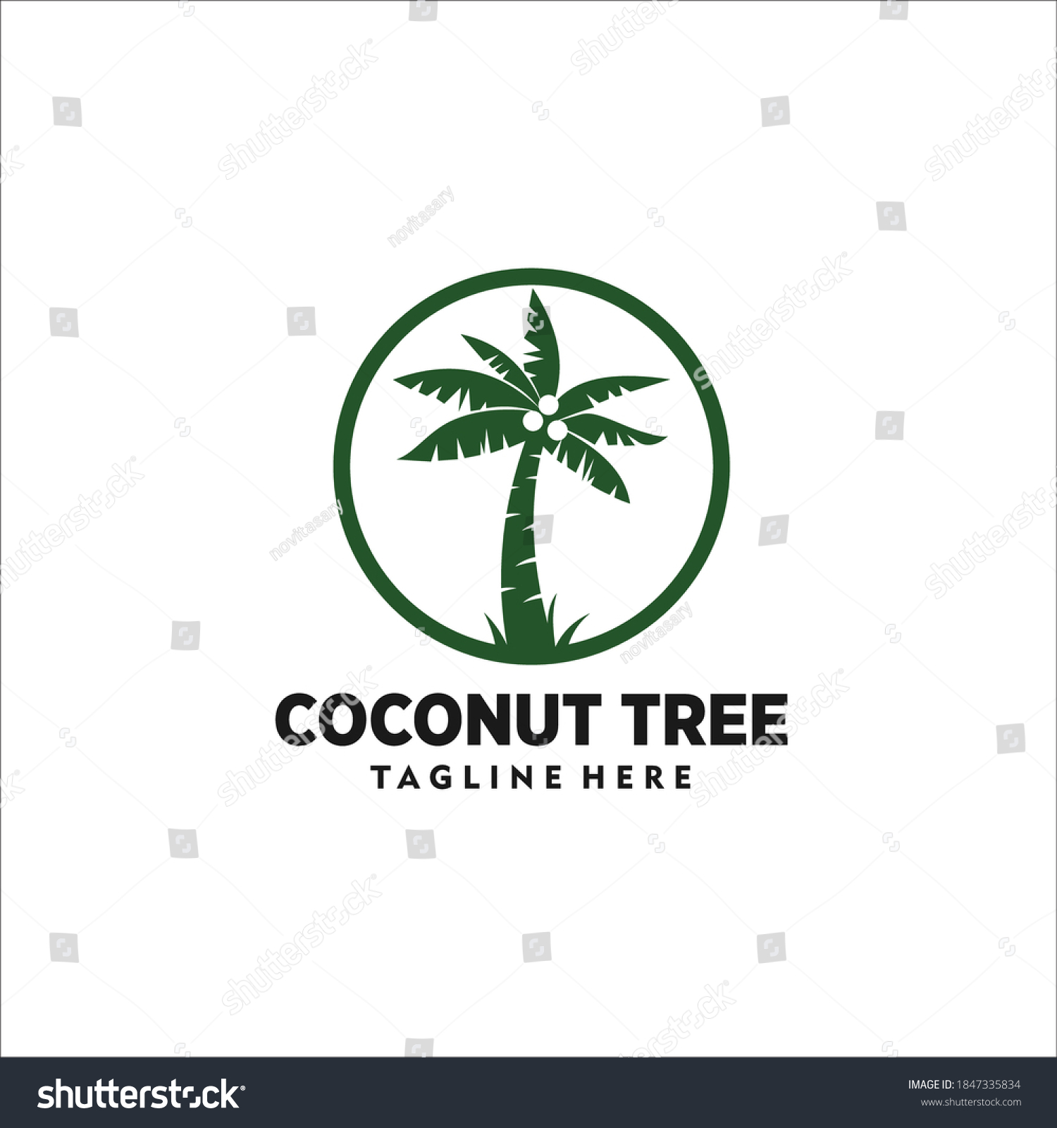 Coconut Tree Logo Design Silhouette Vector Stock Vector (Royalty Free ...