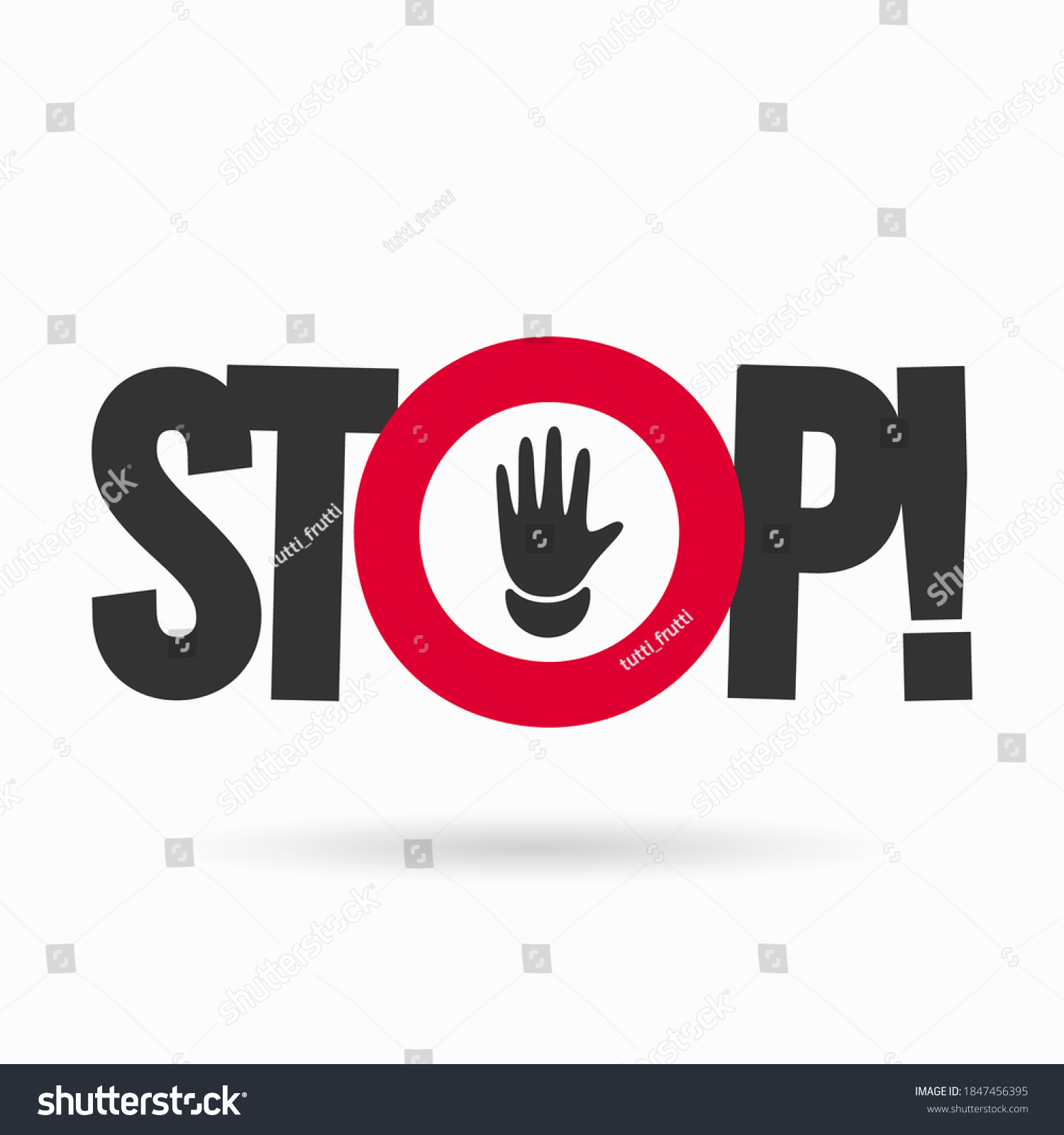 Stop Sign Hand On White Background Stock Vector (Royalty Free ...