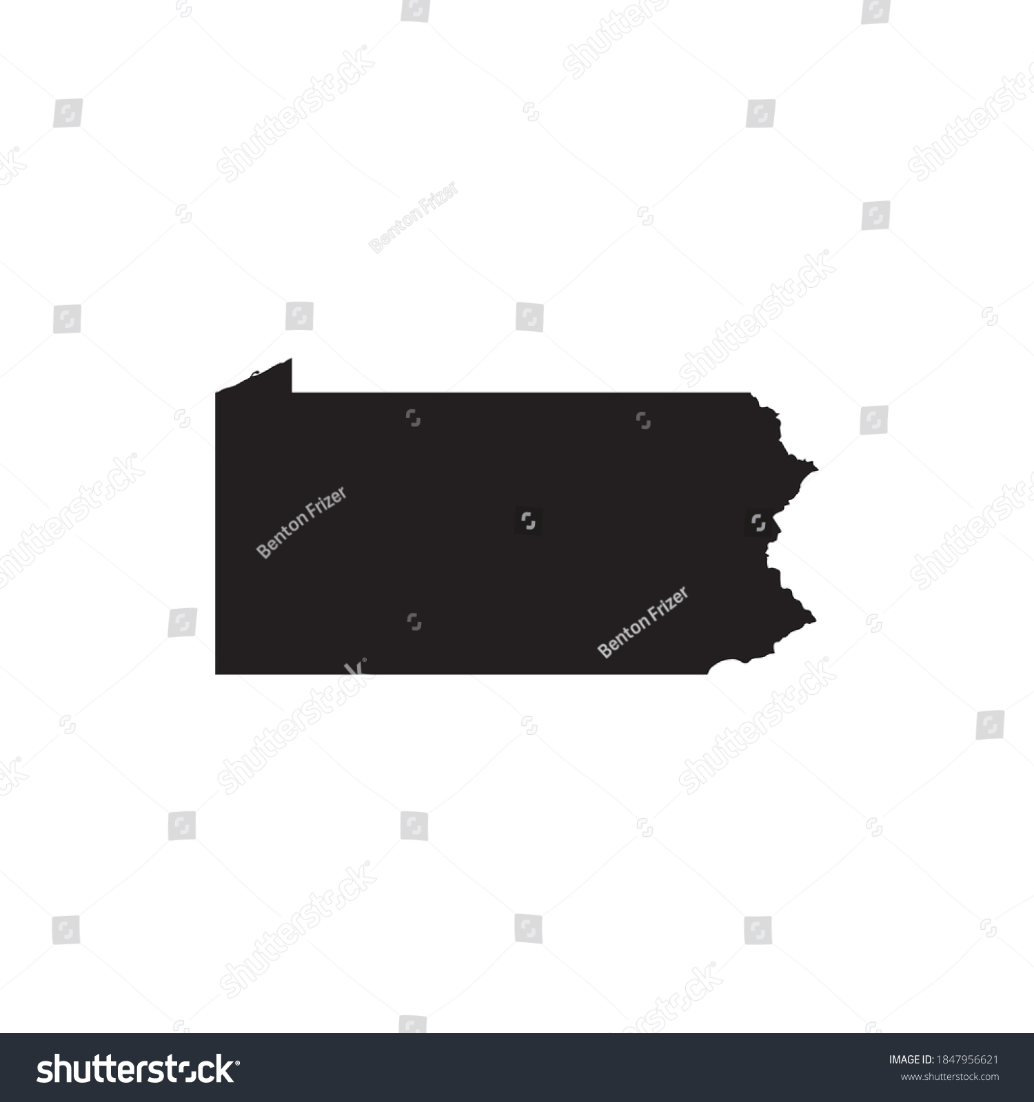 Silhouette Pennsylvania Vector Map Stock Vector (Royalty Free ...