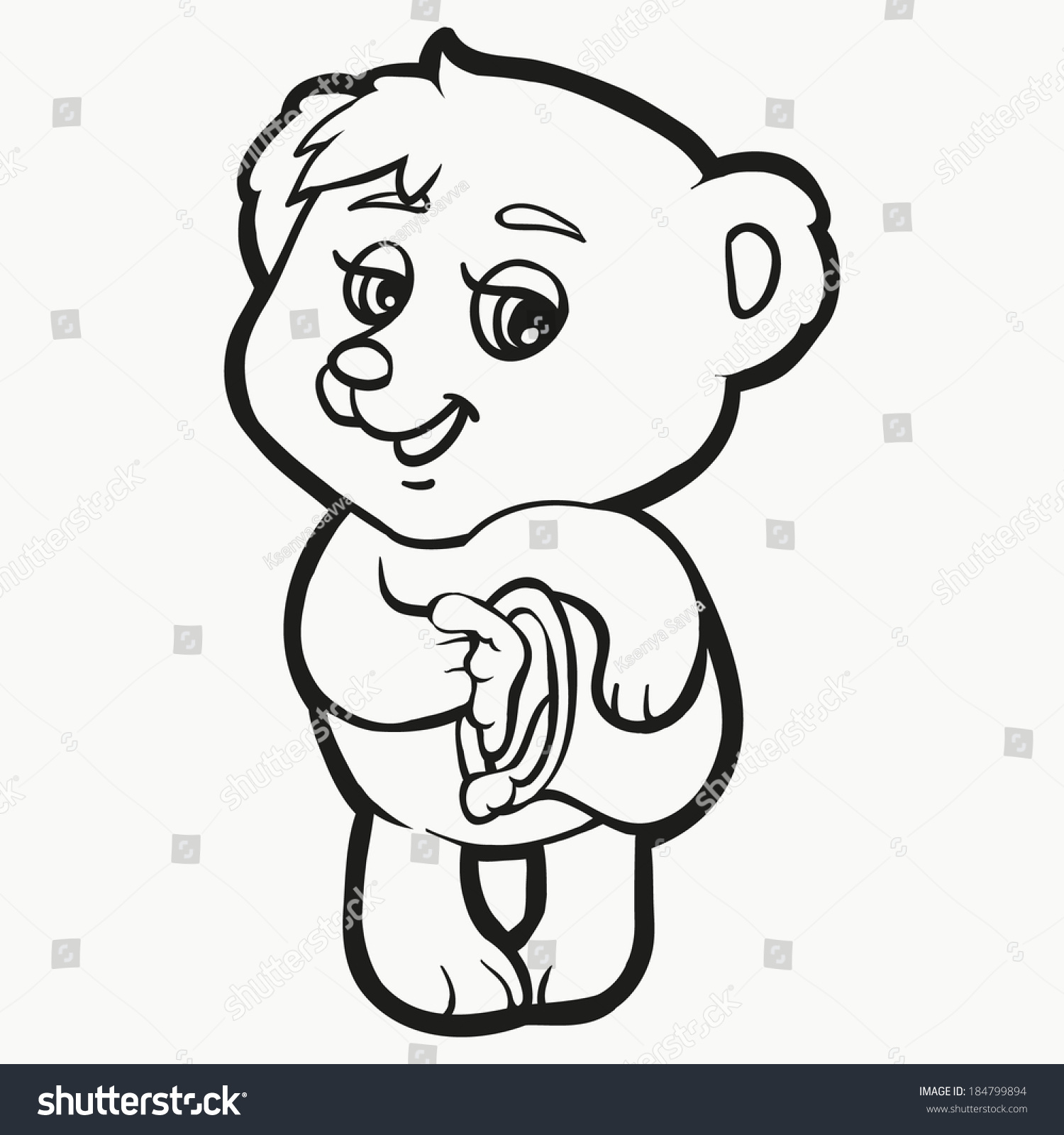 Coloring Book Bear Stock Vector (Royalty Free) 184799894 Shutterstock