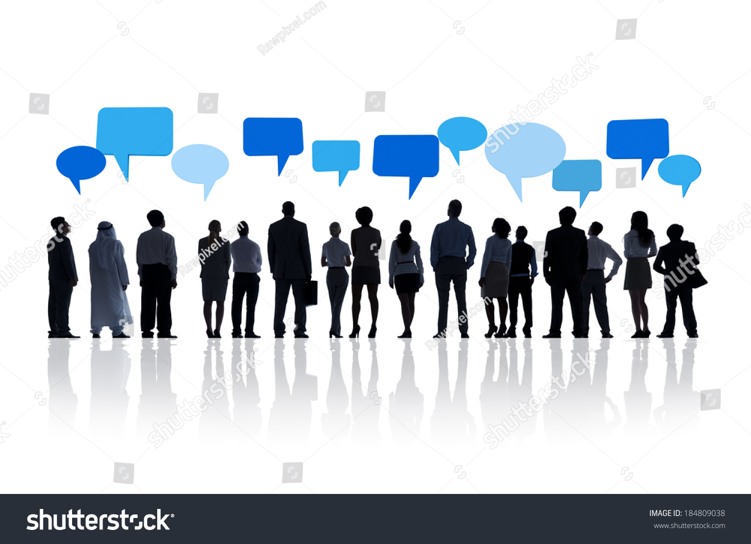 Silhouette Business People Backs Facing Stock Photo 184809038 ...