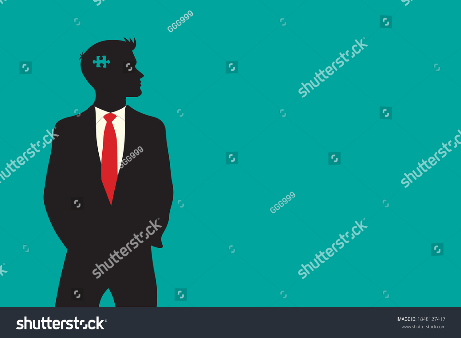 Man Suit Silhouette Missing Puzzle Piece Stock Vector (Royalty Free ...