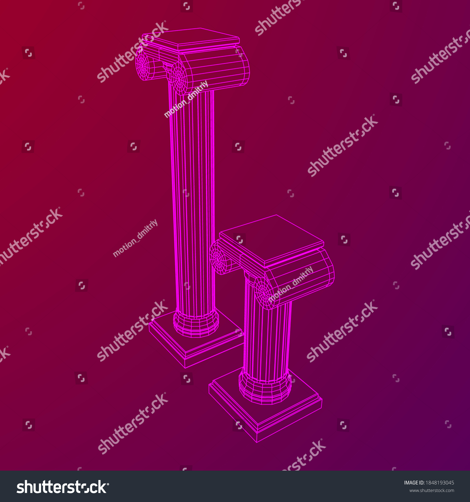 Greek Ionic Column Ancient Pillars Roman Stock Vector Royalty Free 1848193045 Shutterstock