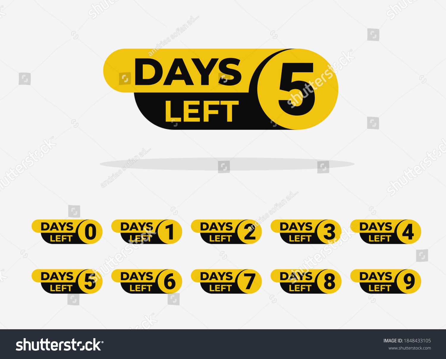 Countdown Left Days Banner Design Number Stock Vector (Royalty Free ...