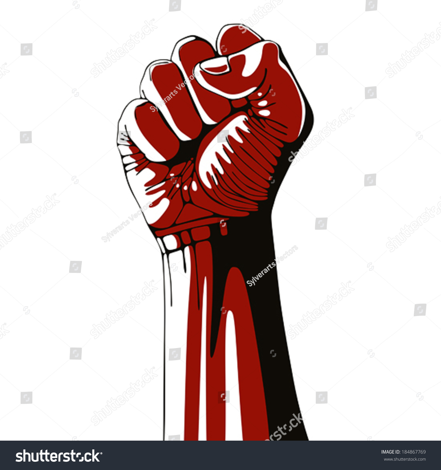 Clenched Fist Held High Protest Isolated Stock Vector Royalty Free 184867769 Shutterstock 1653