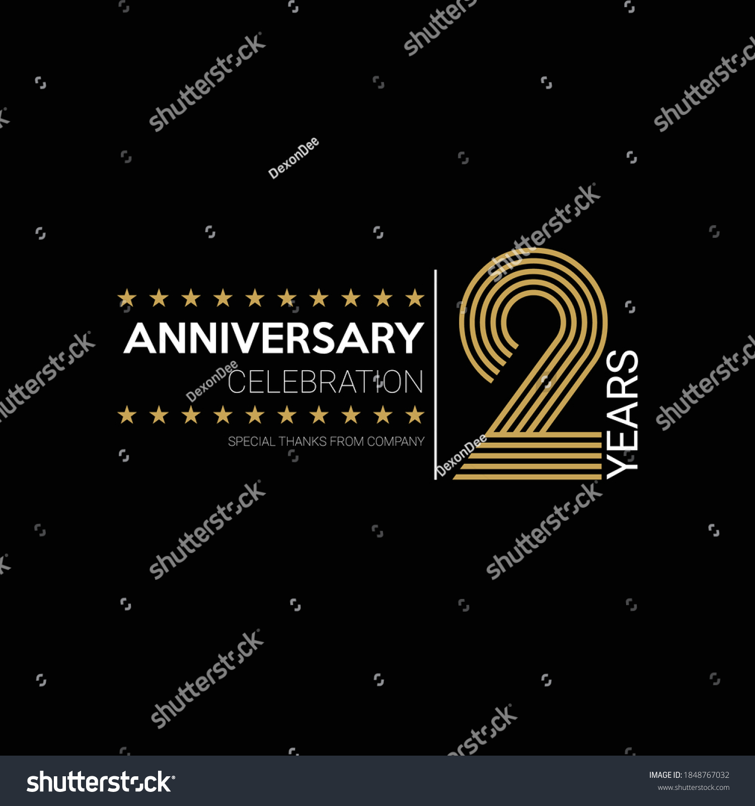 2 Years Old Celebrating Logo Happy Stock Vector (Royalty Free ...