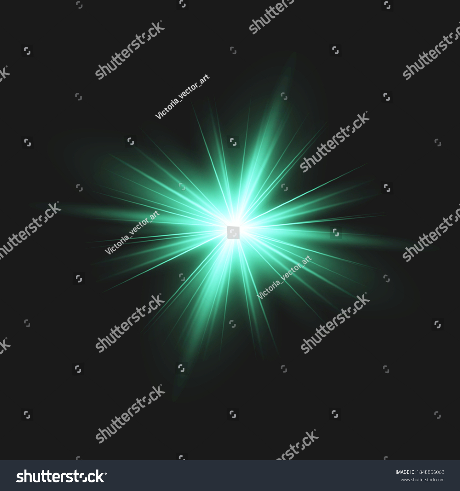 Glow Isolated Green Light Effect Lens Stock Vector (Royalty Free ...