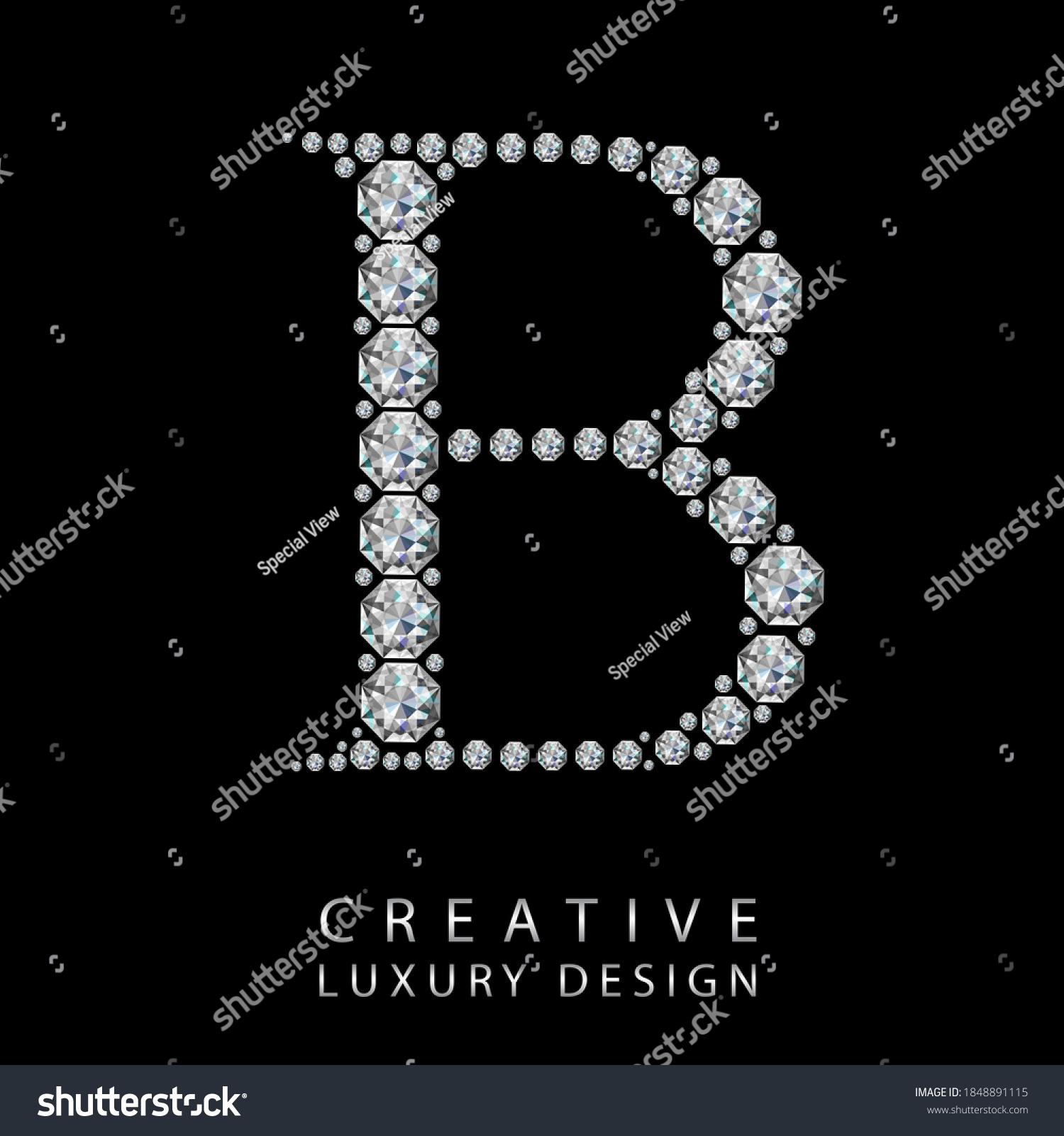 B Diamond Letter Vector Illustration White Stock Vector (Royalty Free ...