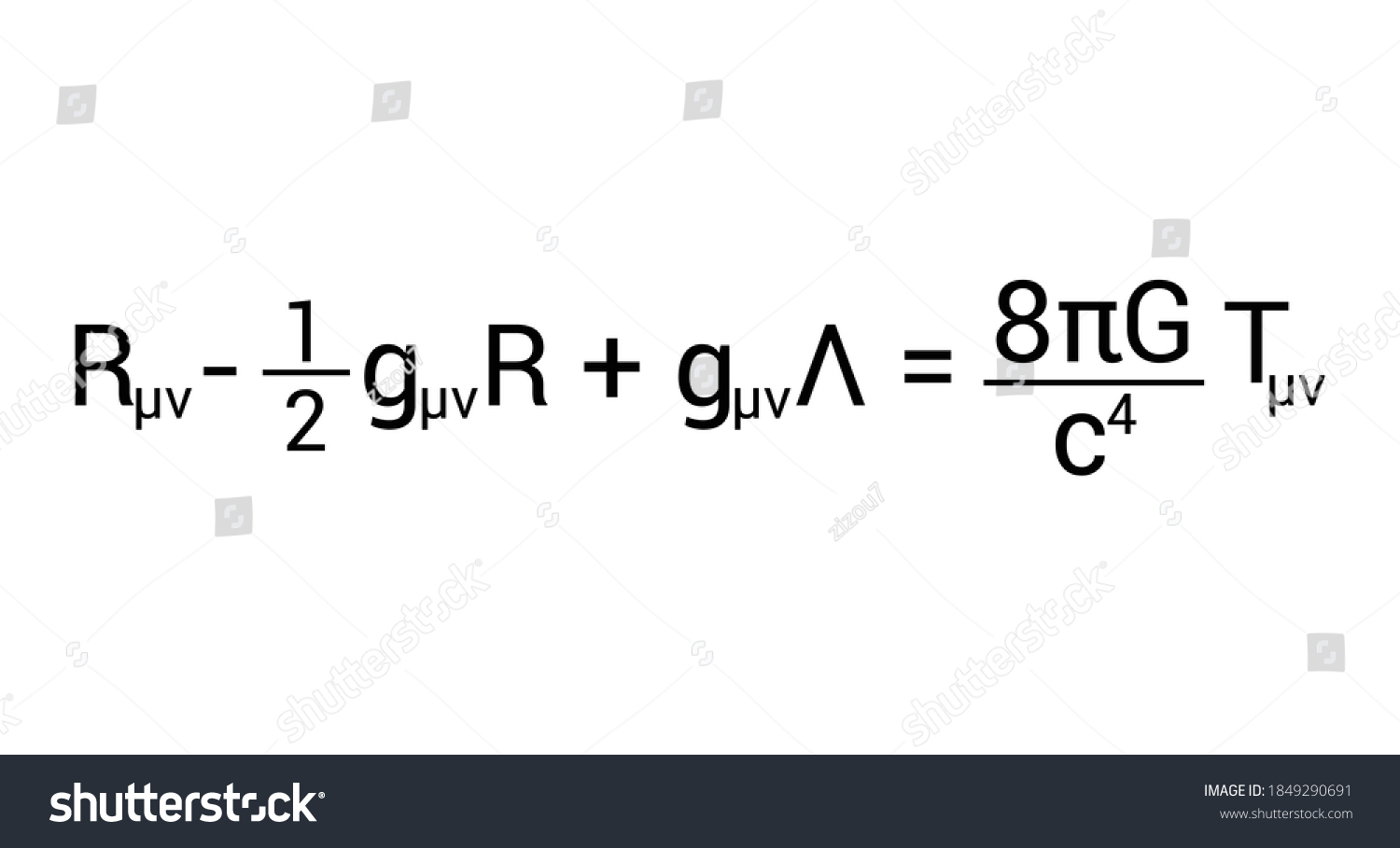 Einsteins Field Equation On White Background Stock Vector Royalty Free 1849290691 Shutterstock 9553