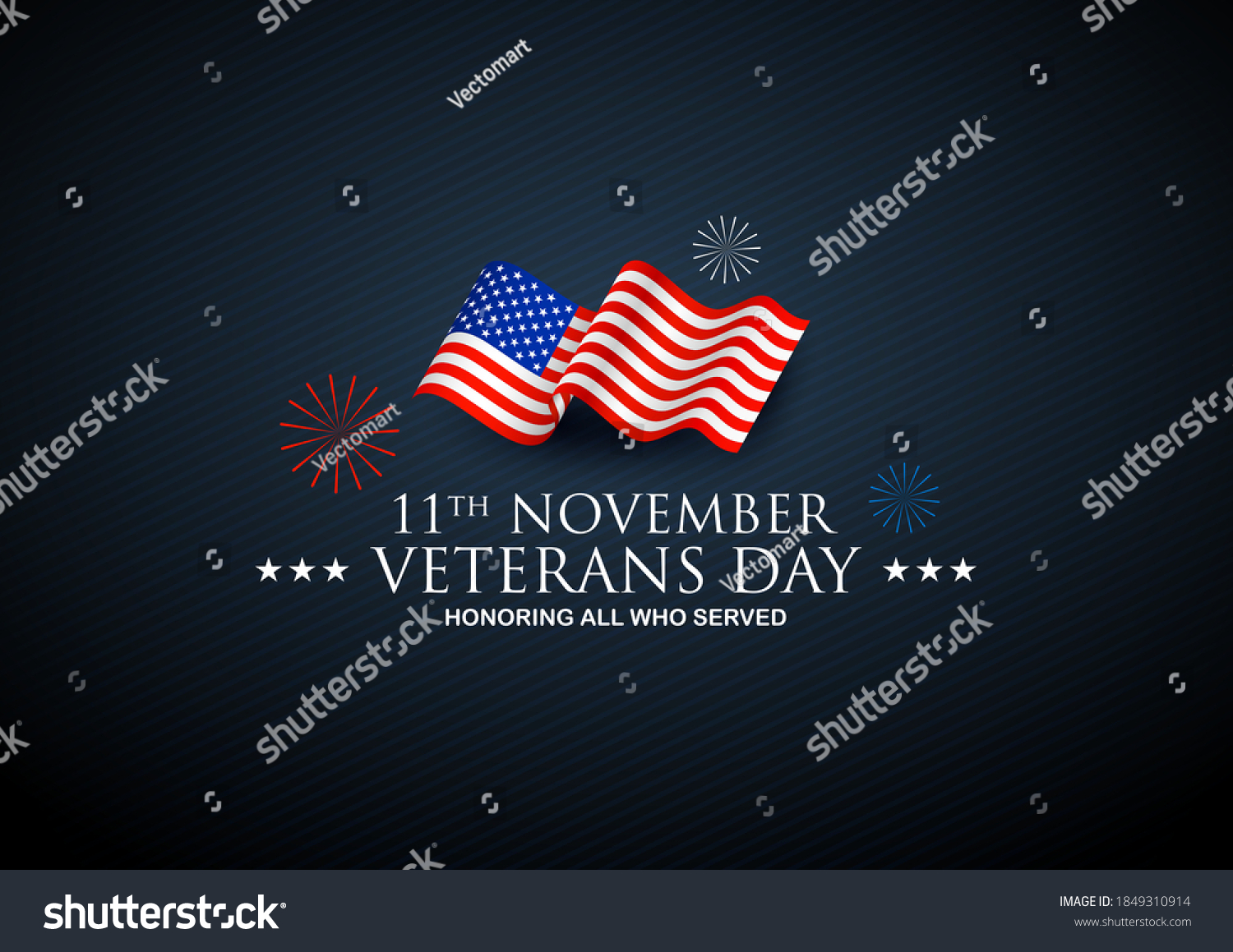 Illustration Army Memorial Happy Veterans Day Stock Vector (Royalty