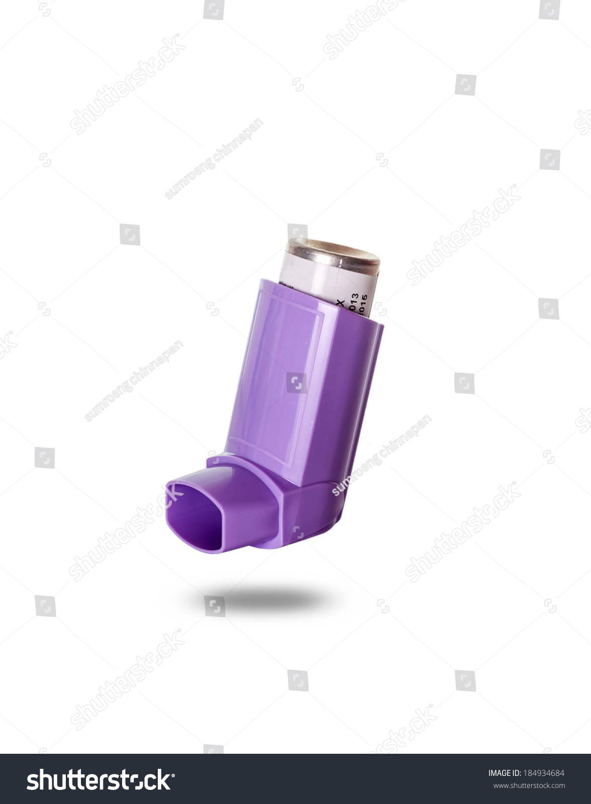 Asthma Inhaler Isolated On White Background Stock Photo 184934684 ...