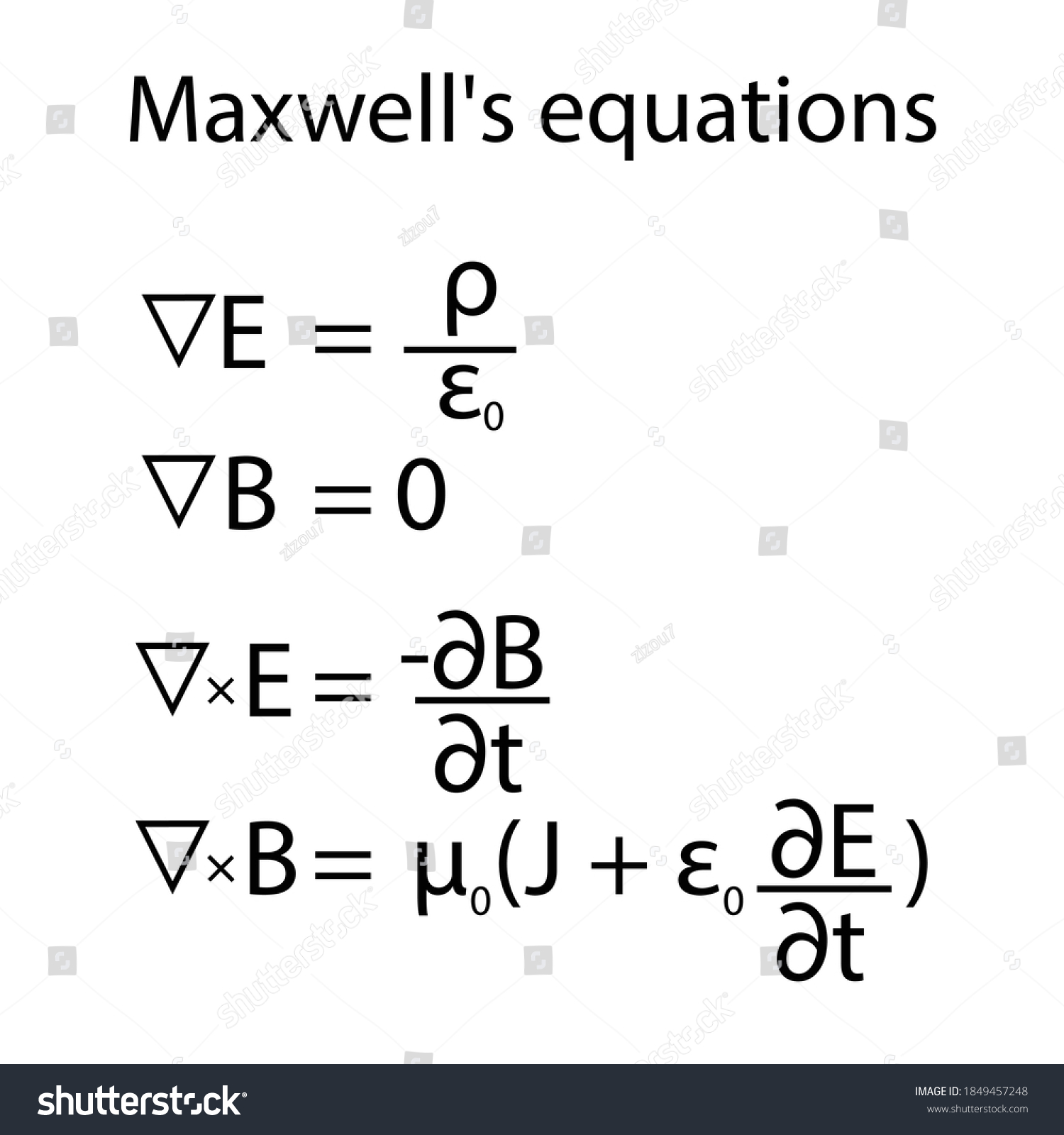 Maxwells Equations On White Background Stock Vector (Royalty Free ...