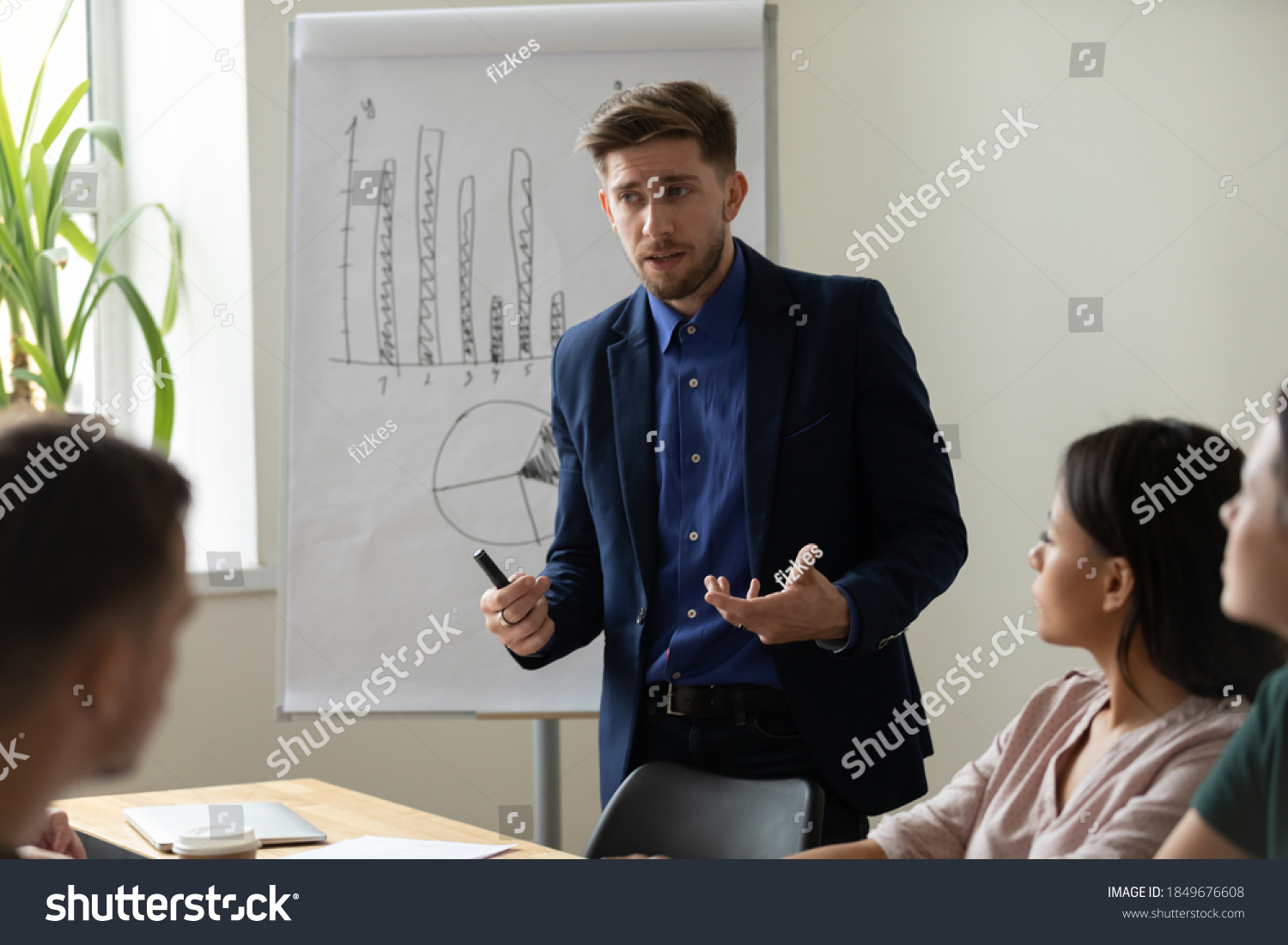 Enthusiastic Speaker Inspired Focused Millennial Businessman Stock ...