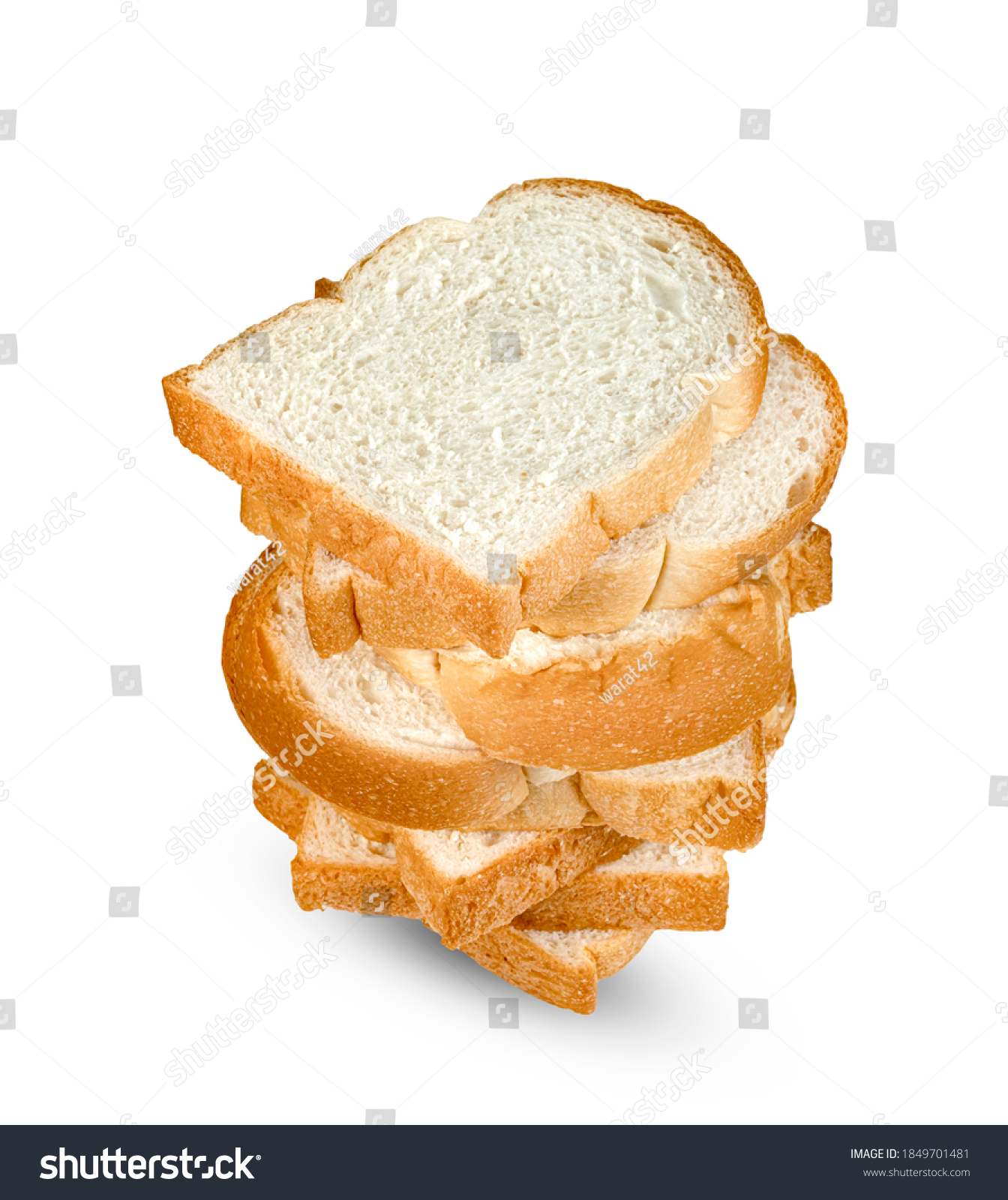 Sliced Bread Isolated On White Background Stock Photo 1849701481 ...