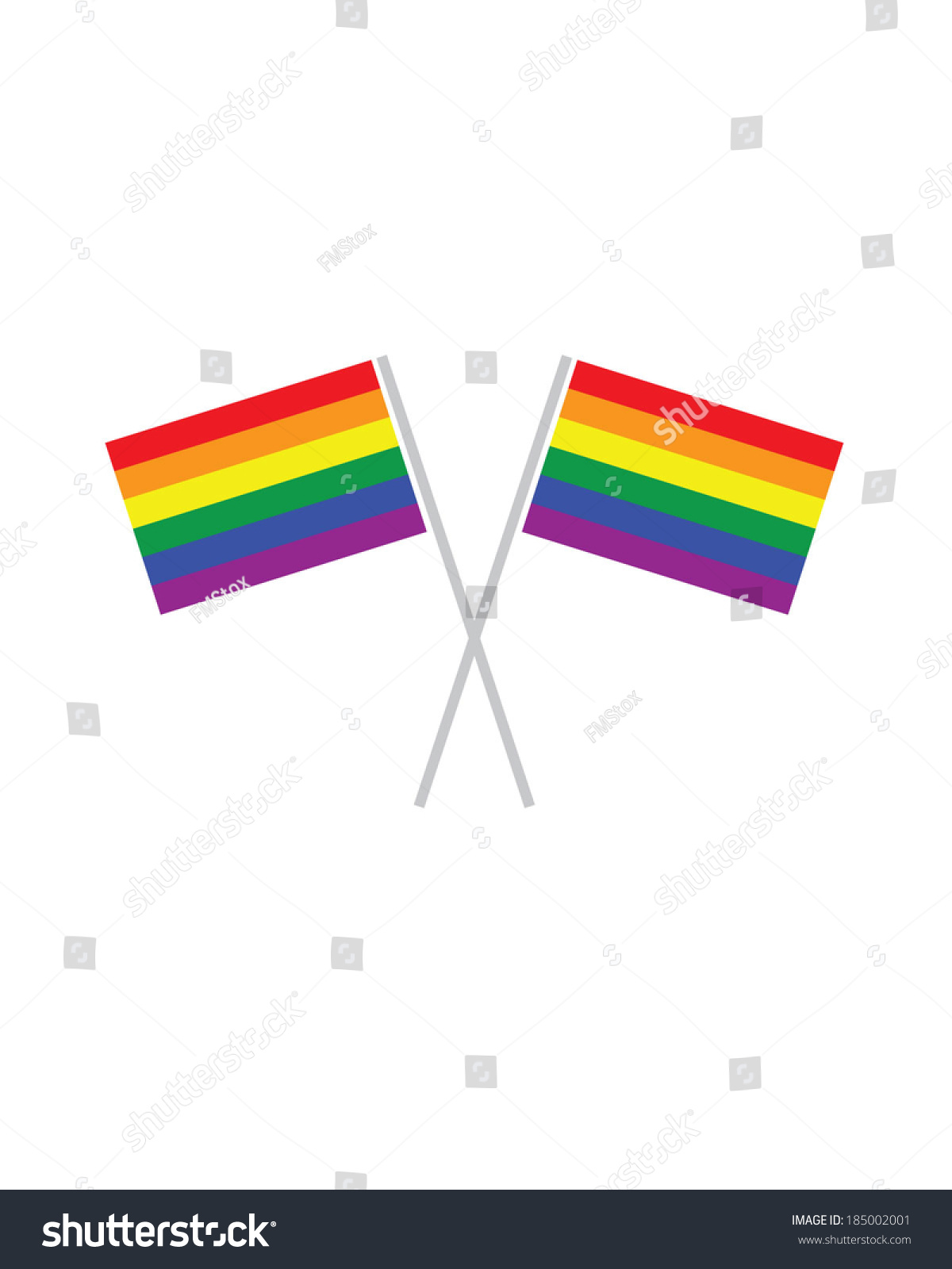 Vektor Stok Crossed Pride Flags Vector Tanpa Royalti 185002001 Shutterstock 