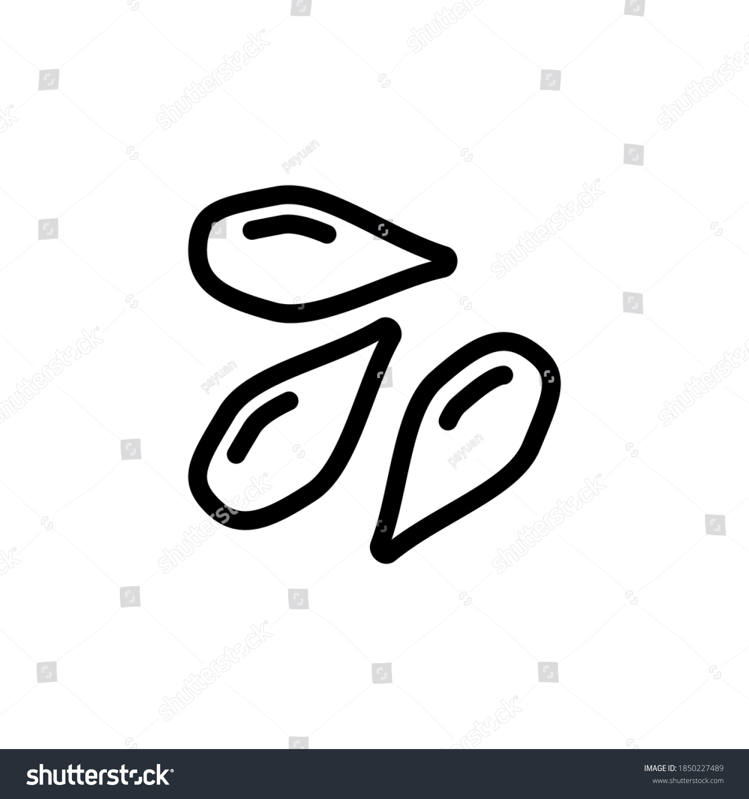 Seed Icon Vector Line Art Design Stock Vector (Royalty Free) 1850227489 ...