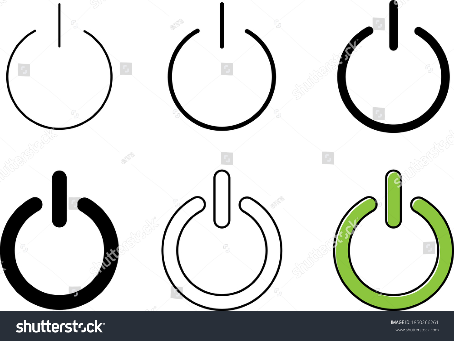 Power Button Icon Illustration Set Stock Vector (Royalty Free ...