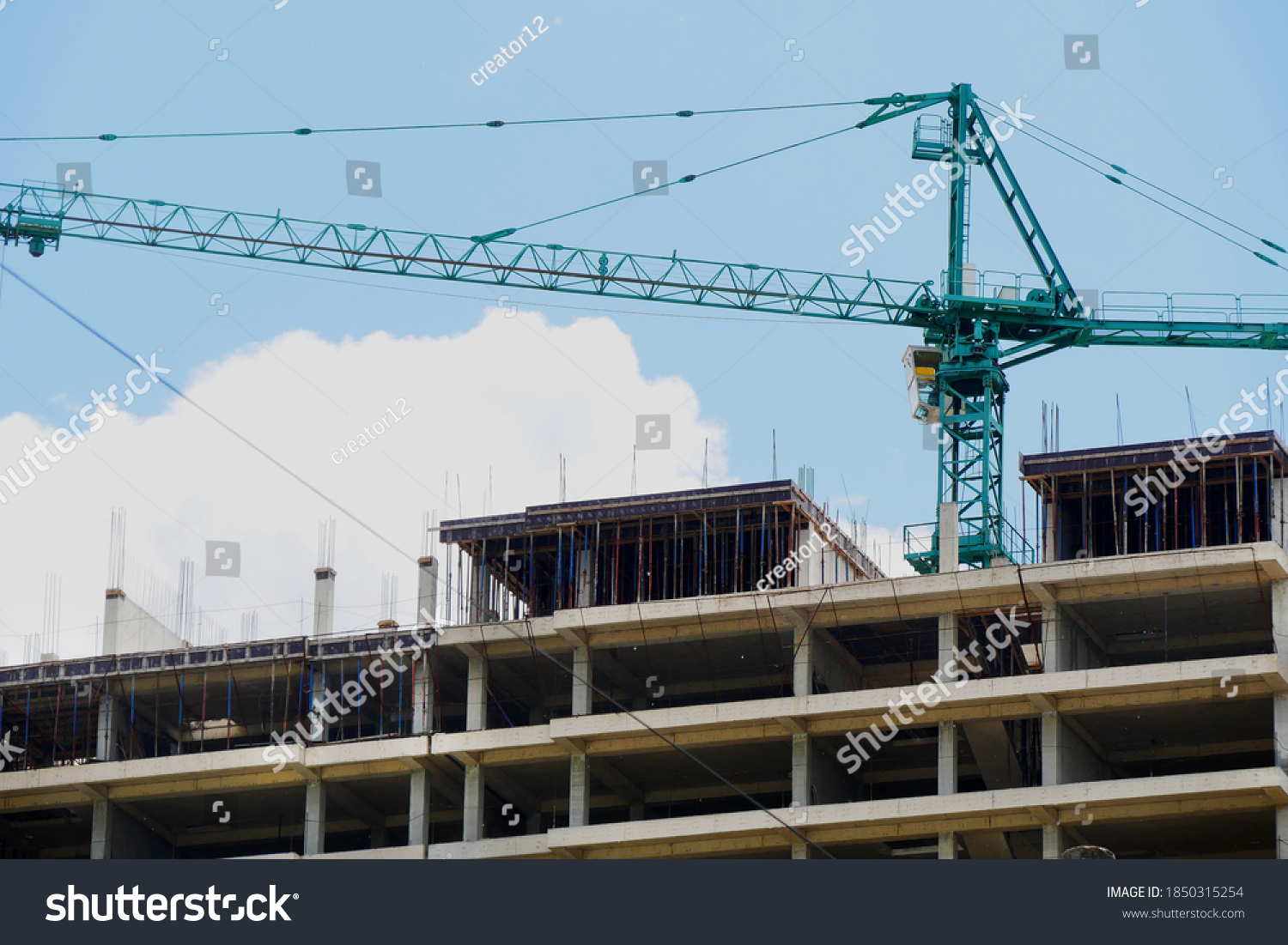 Construcrion Site Background Concrete Building Under Stock Photo ...