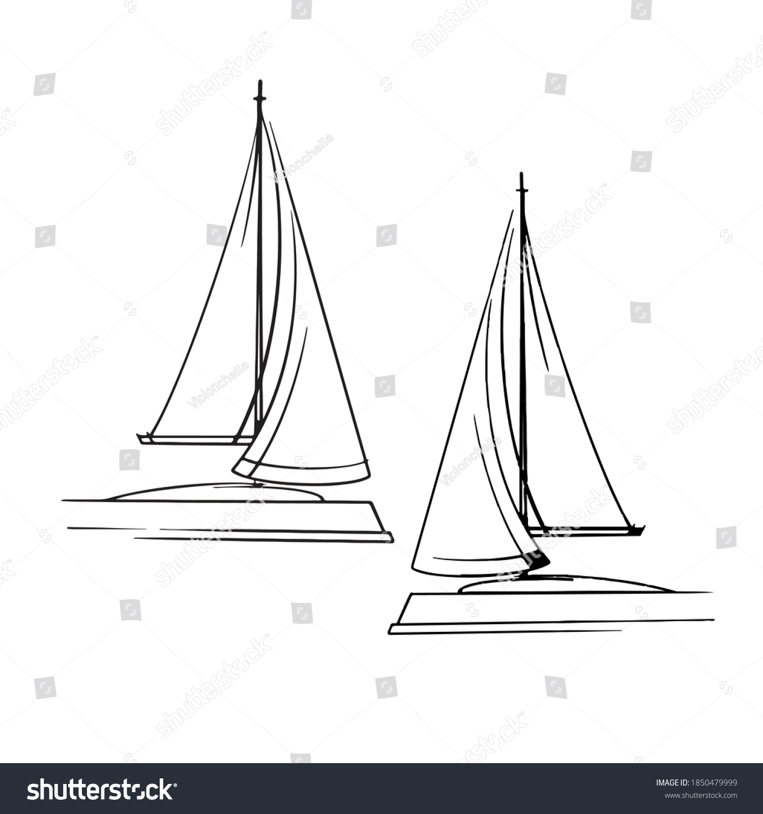 sailing yacht sketch