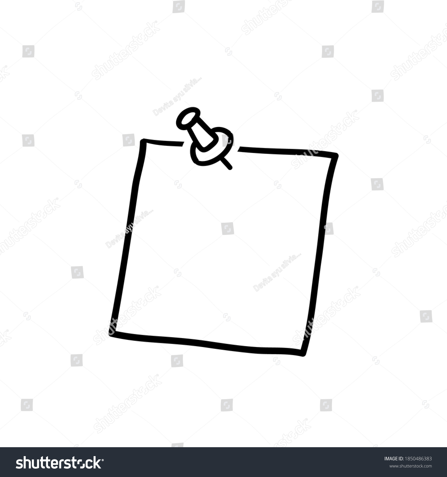 Hand Drawn Note Paper Push Button Stock Vector (royalty Free 