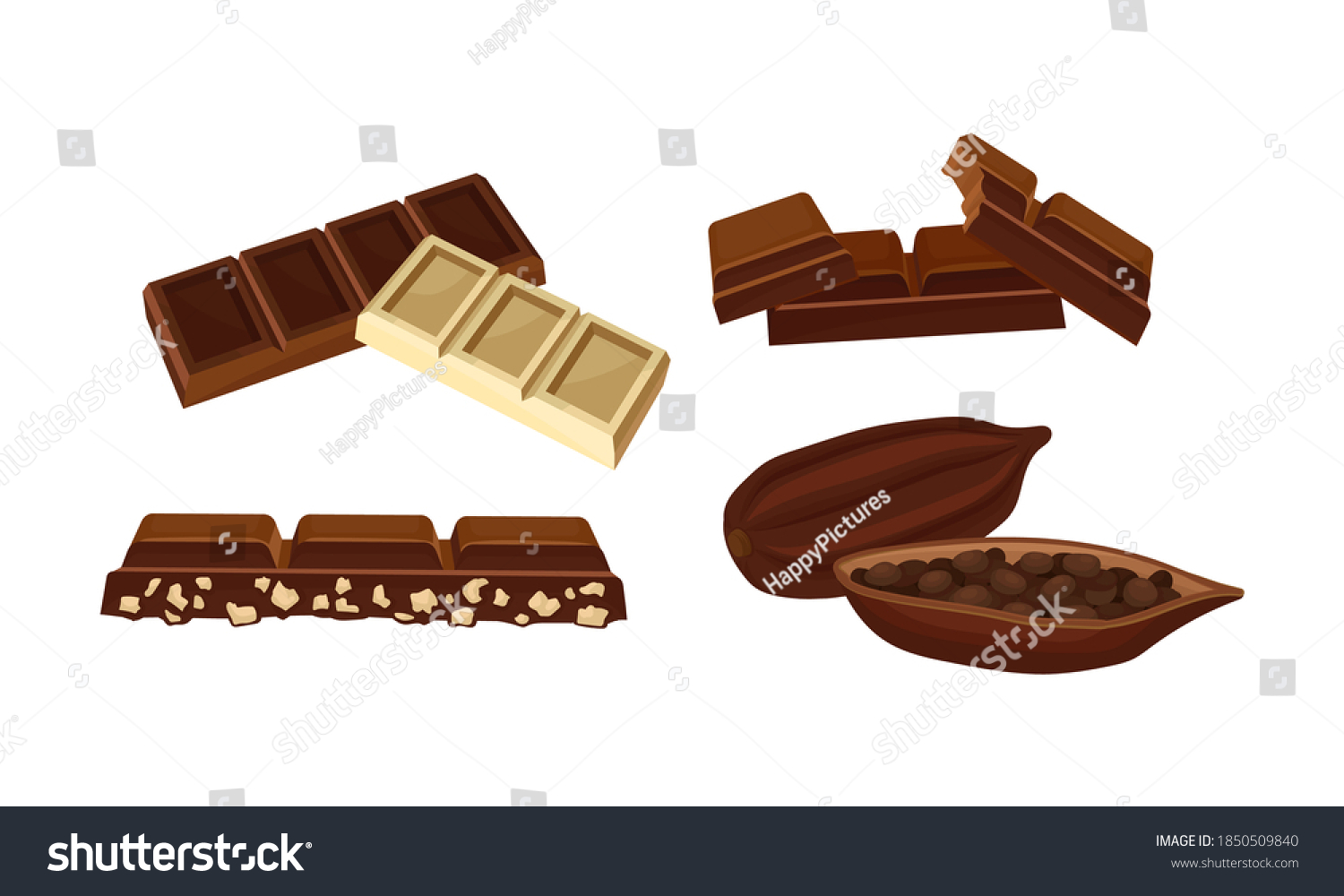 Parts Chocolate Bar Candy Bar Confection Stock Vector (Royalty Free ...