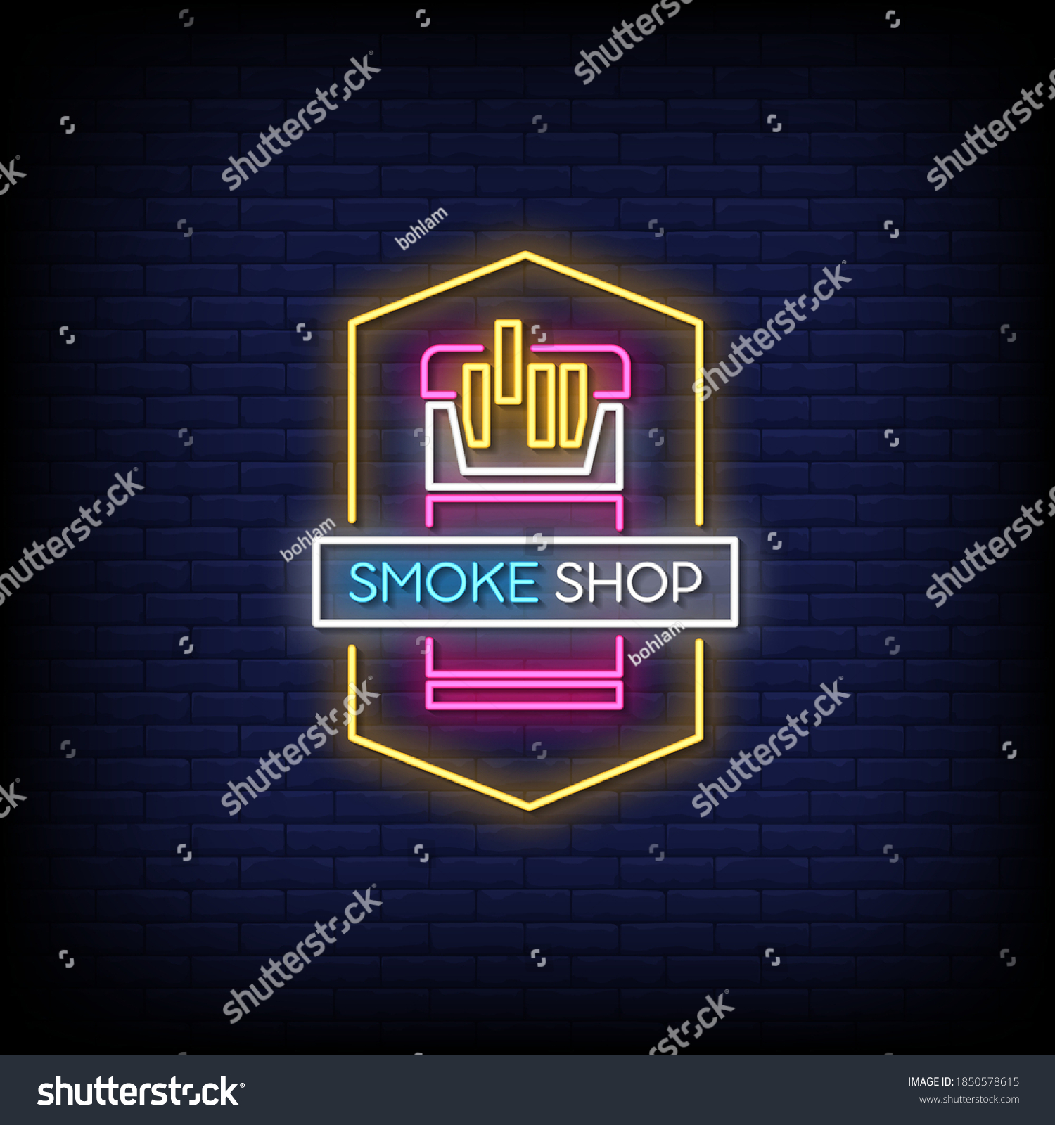 Smoke Shop Neon Signs Style Text Stock Vector (Royalty Free) 1850578615 ...